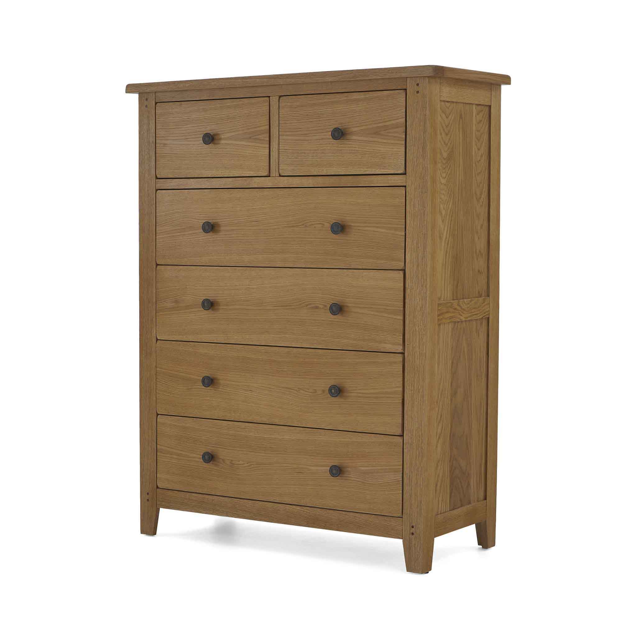 Broadway Oak 2 Over 4 Drawer Chest - Image 4