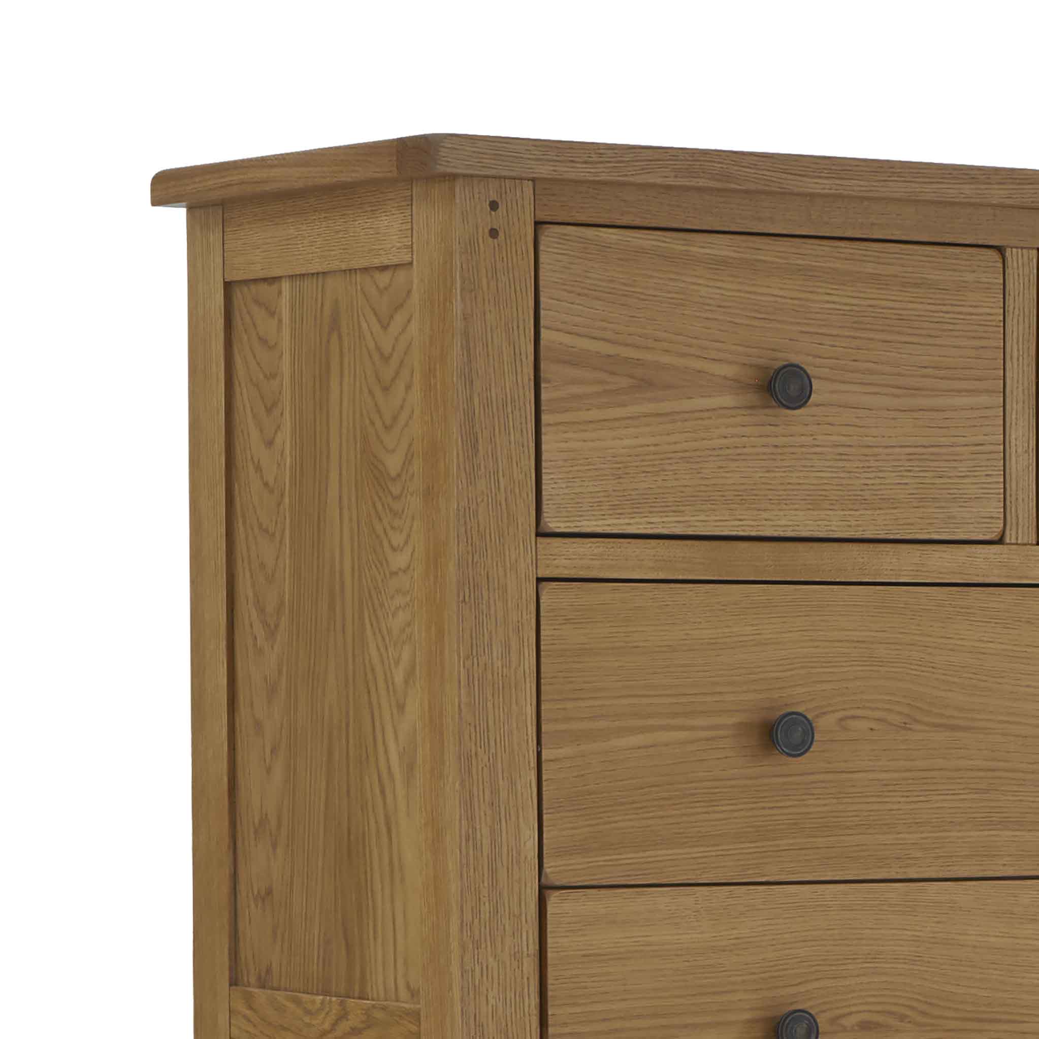 Broadway Oak 2 Over 4 Drawer Chest - Image 6