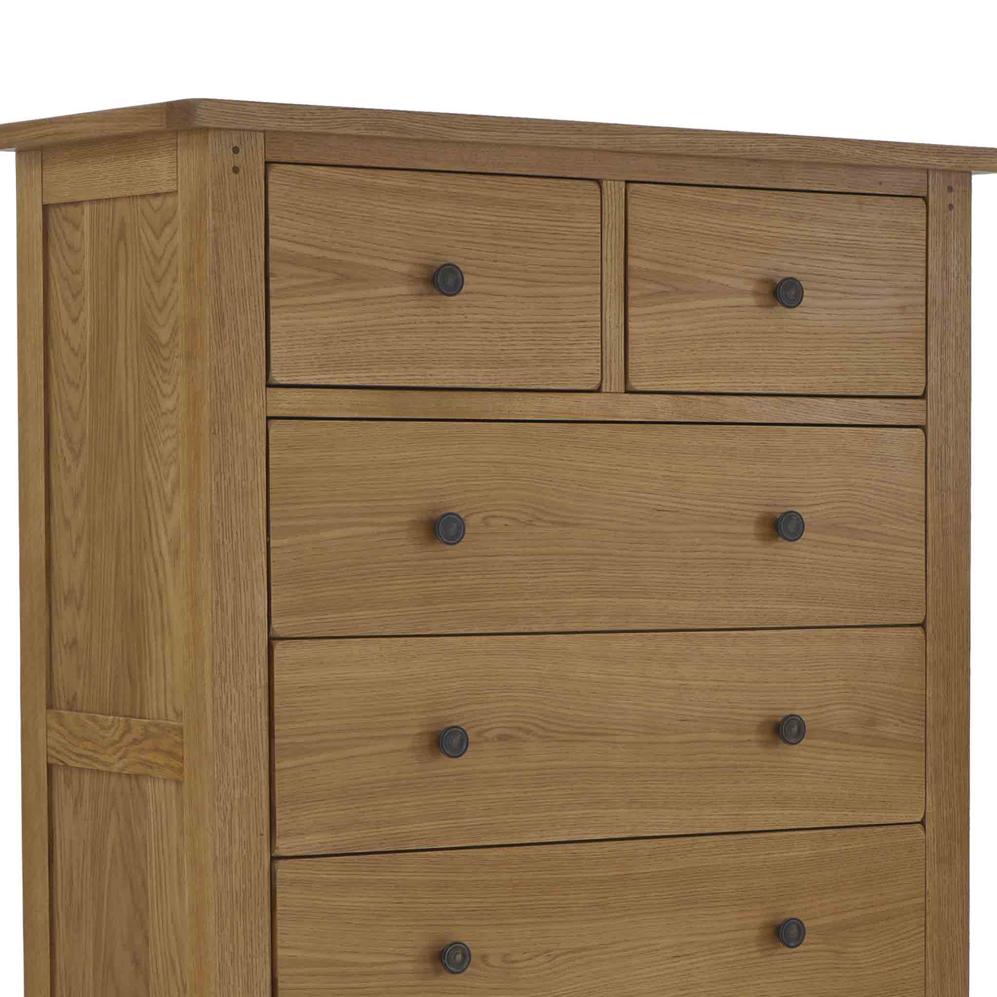 Broadway Oak 2 Over 4 Drawer Chest - Image 8