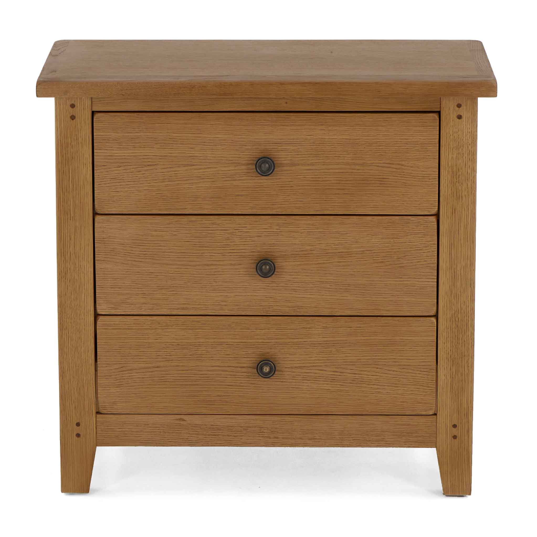 Broadway Oak 3 Drawer Chest - Image 3