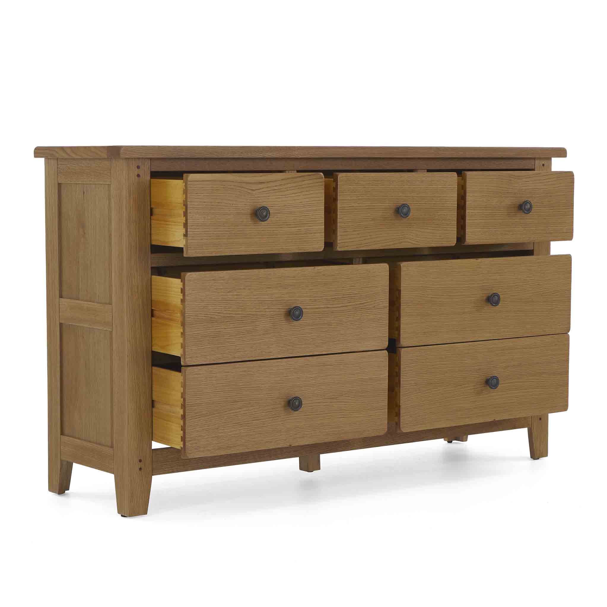 Broadway Oak 3 Over 4 Drawer Chest - Image 5