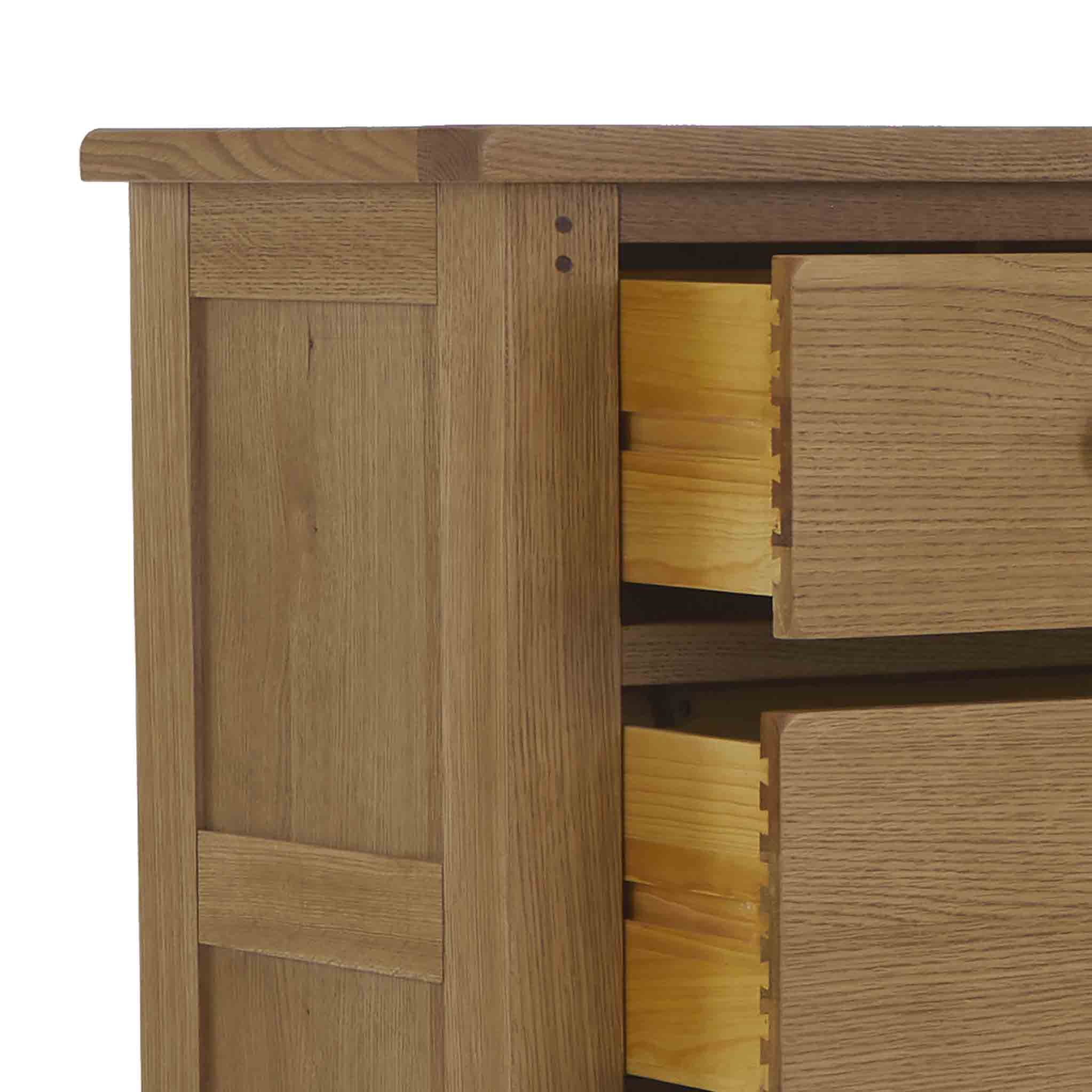 Broadway Oak 3 Over 4 Drawer Chest - Image 6
