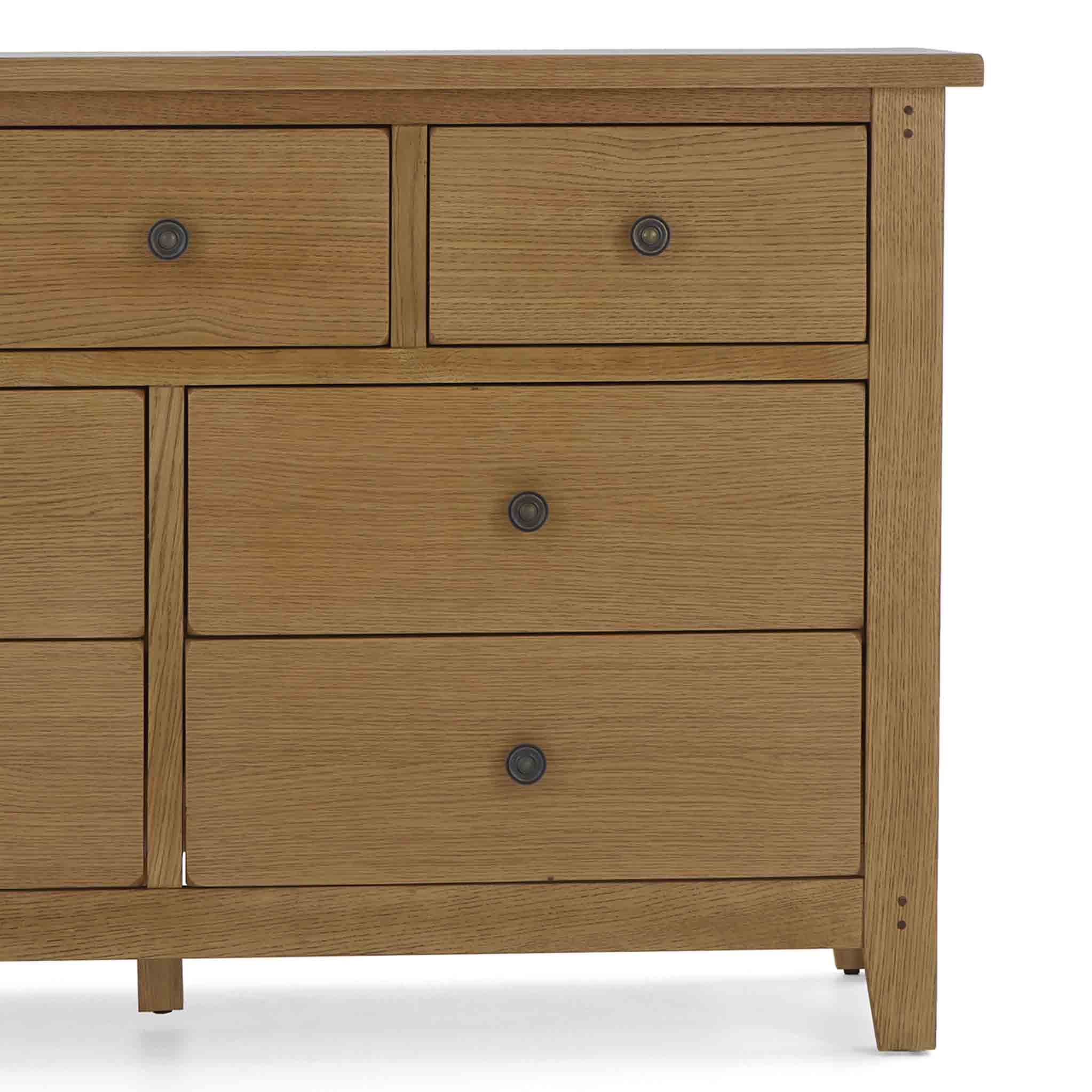 Broadway Oak 3 Over 4 Drawer Chest - Image 8
