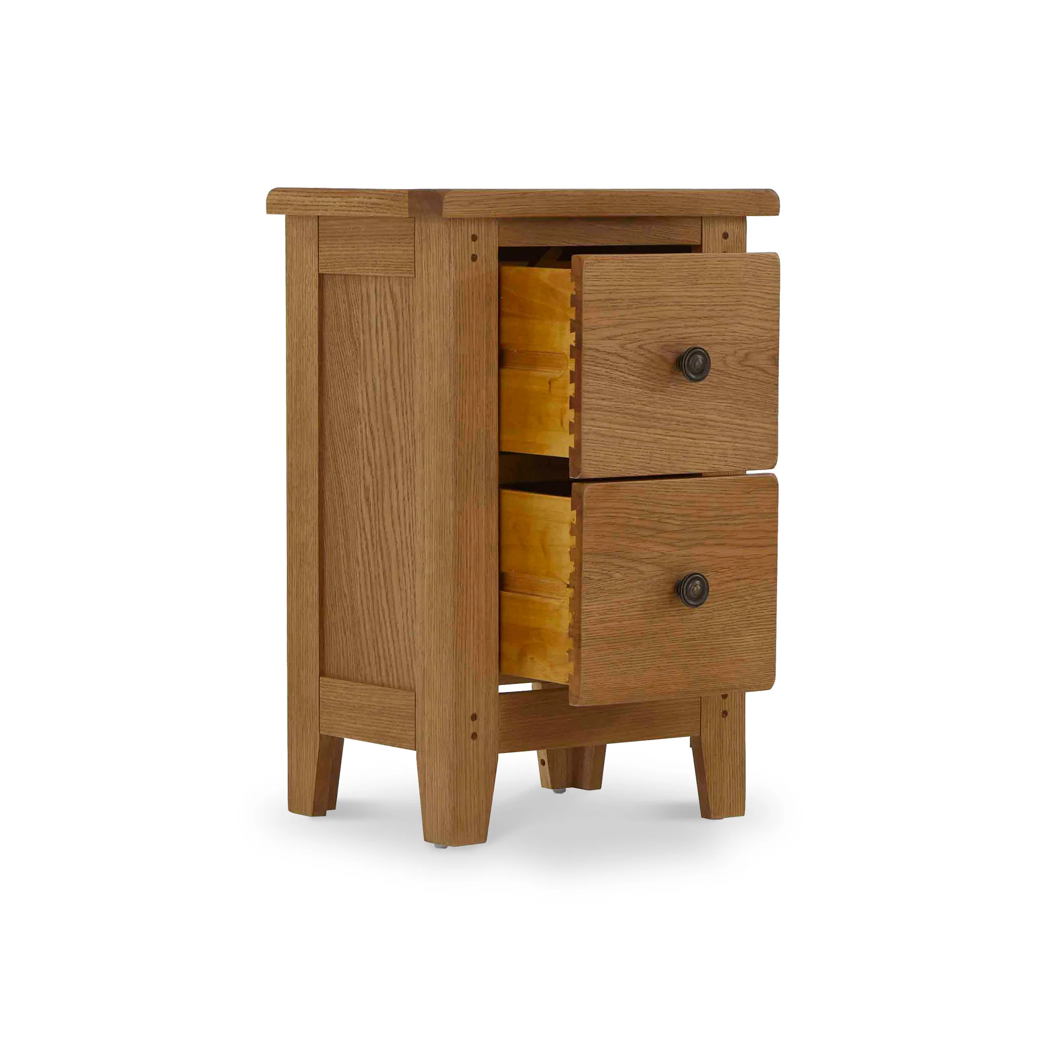 Broadway Oak Narrow Bedside Table - Image 5