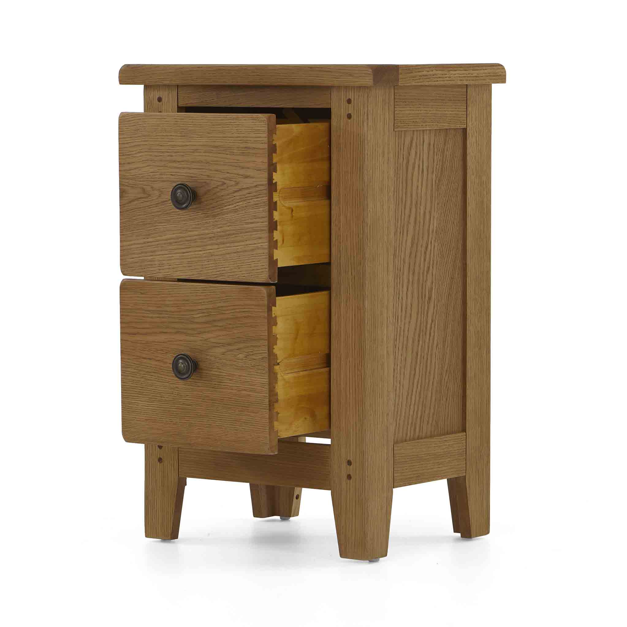 Broadway Oak Narrow Bedside Table - Image 7
