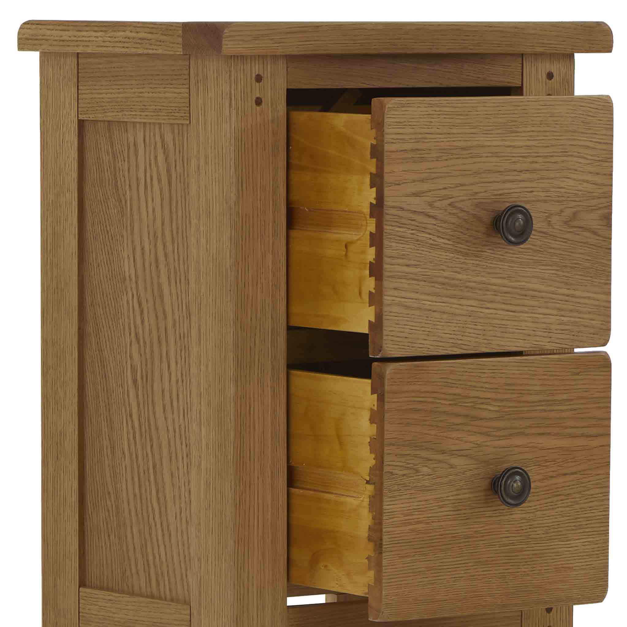 Broadway Oak Narrow Bedside Table - Image 8