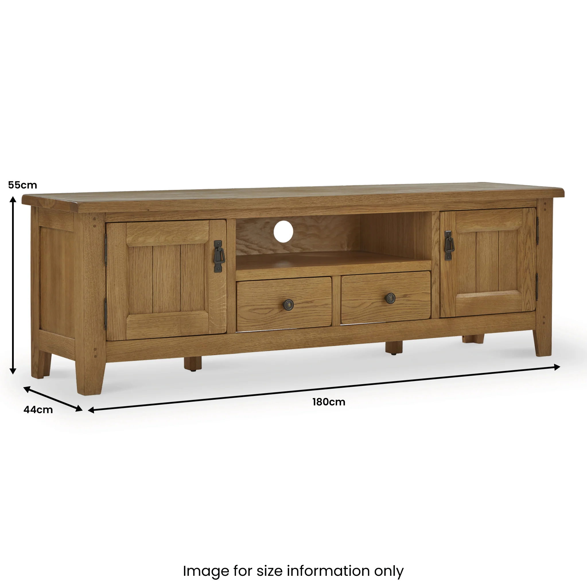 Broadway Oak 180cm TV Unit - Image 15