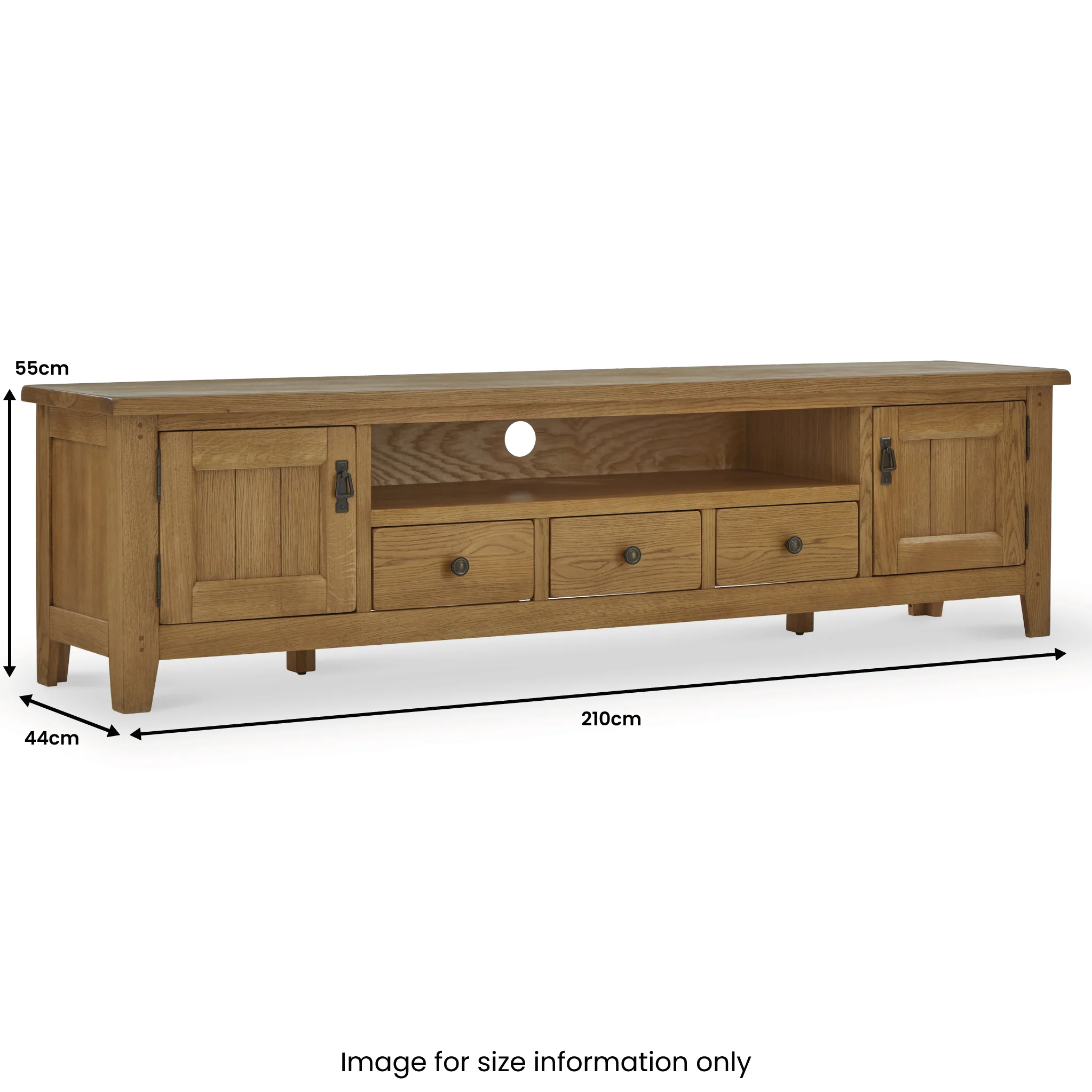 Broadway Oak 210cm TV Unit - Image 16