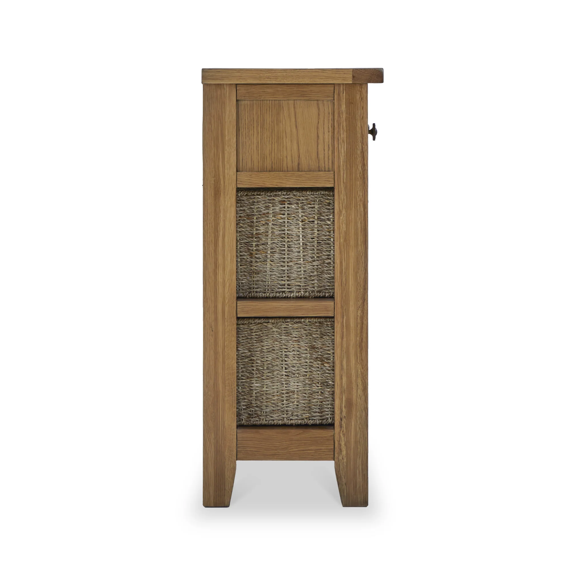 Broadway Oak Console Table with Baskets - Image 14