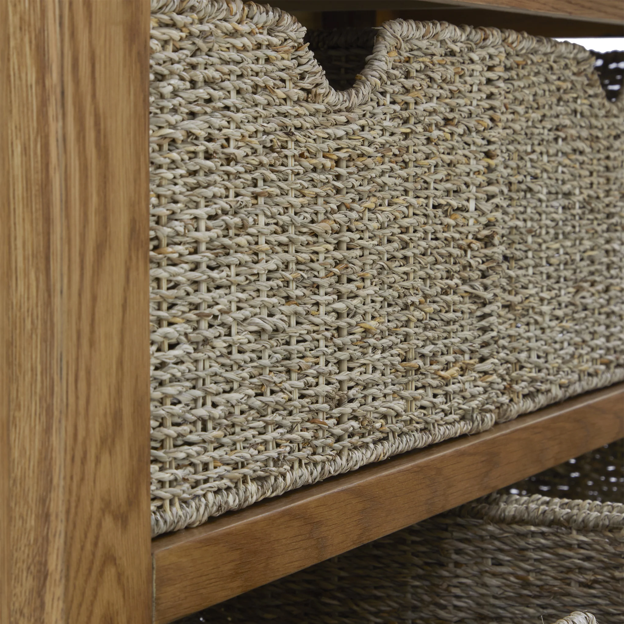 Broadway Oak Console Table with Baskets - Image 6