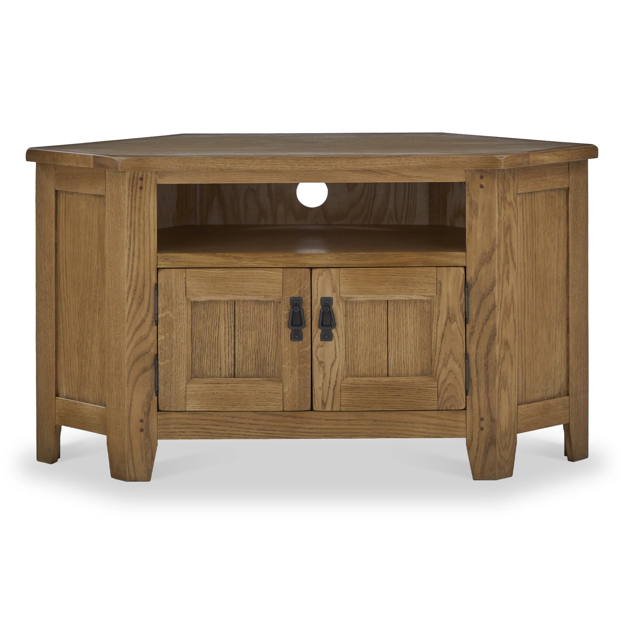 Broadway Oak Corner TV Unit with Door - Image 3