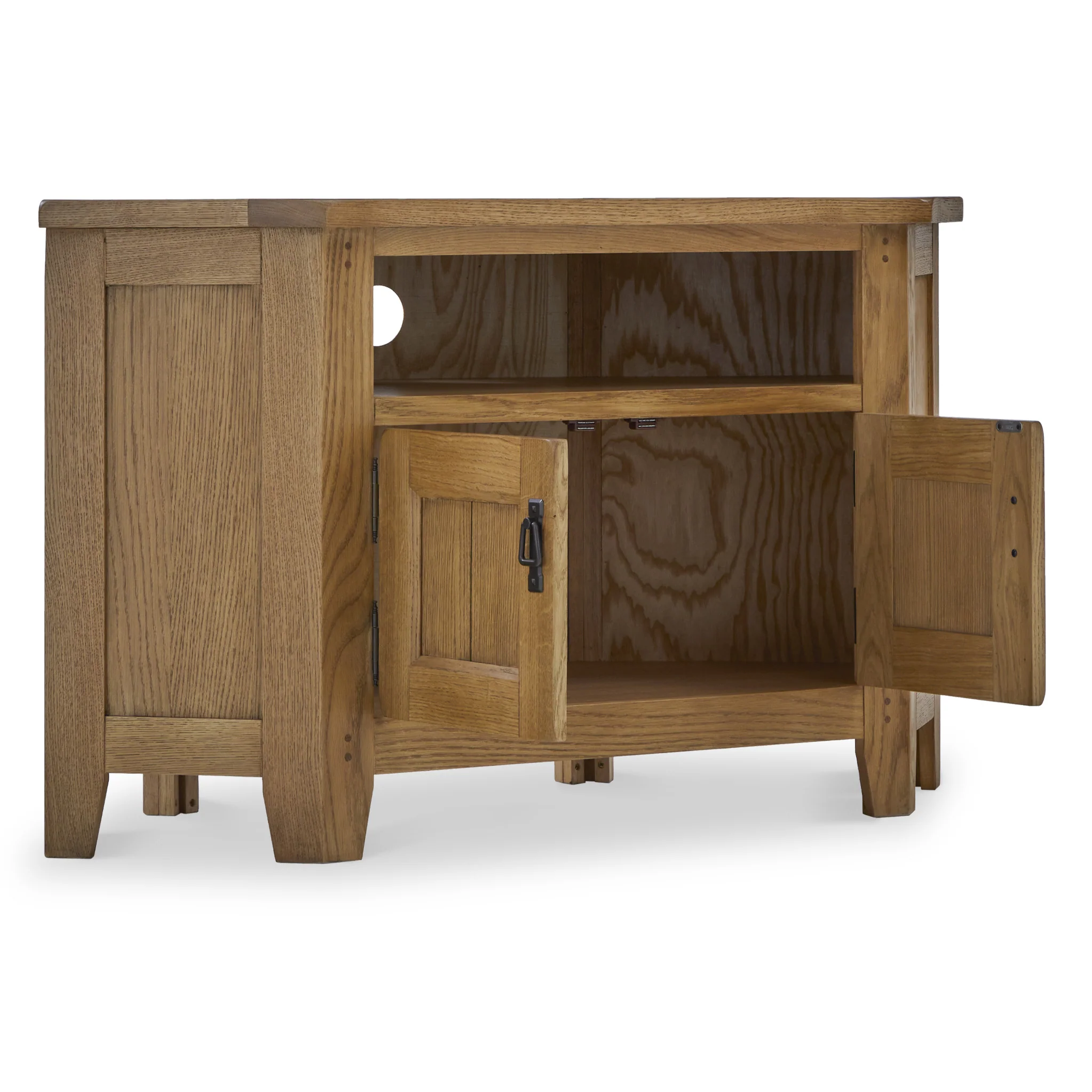 Broadway Oak Corner TV Unit with Door - Image 4