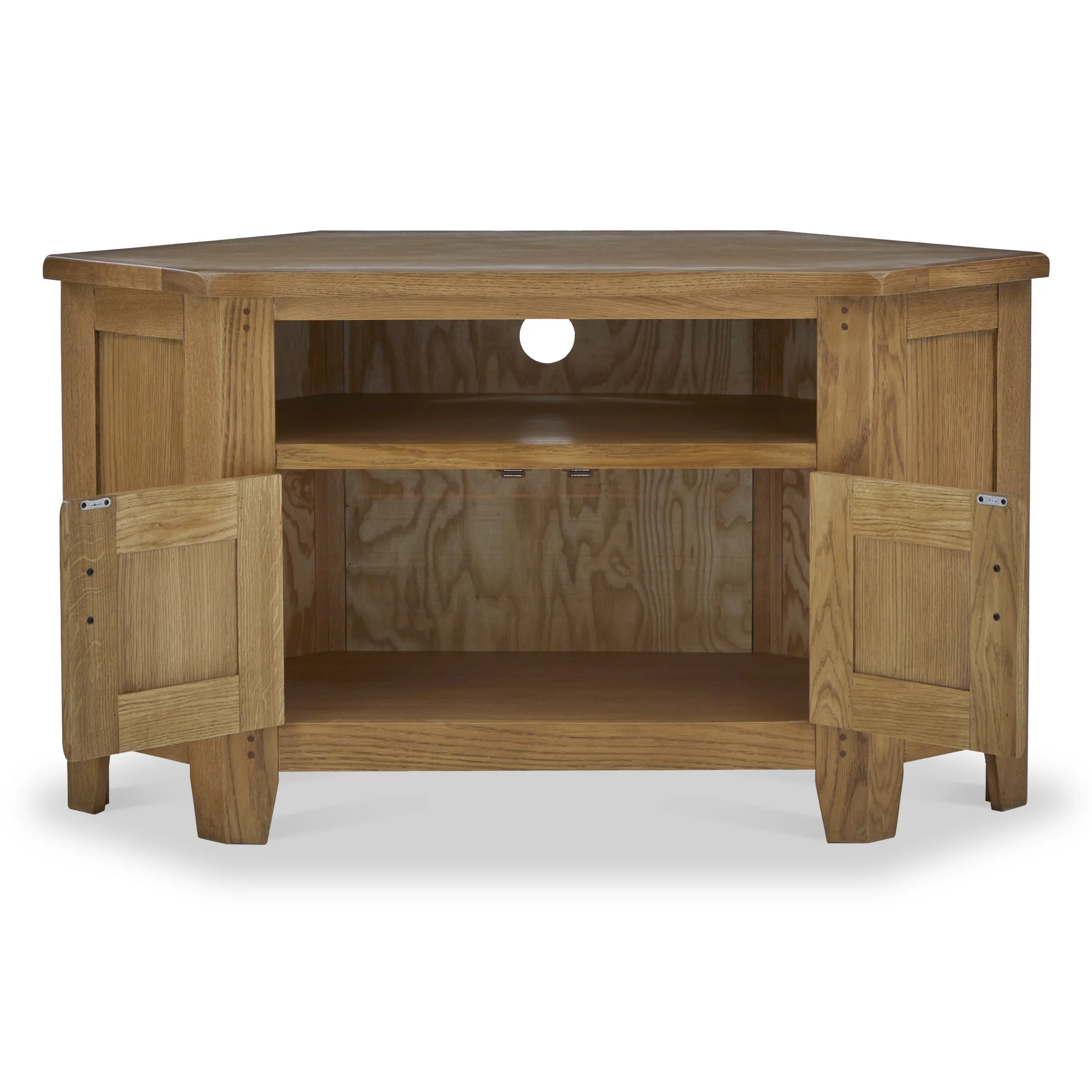 Broadway Oak Corner TV Unit with Door - Image 6