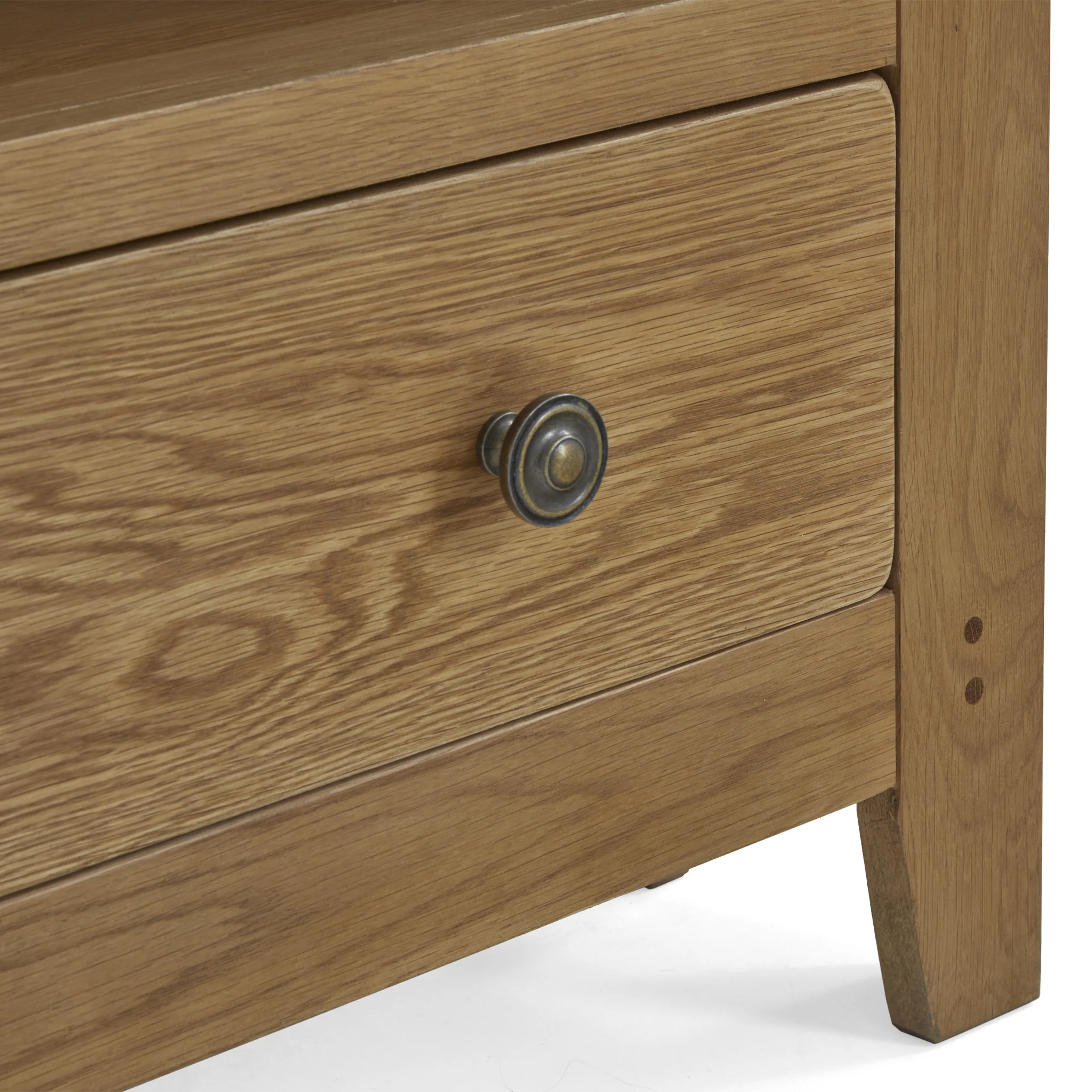 Broadway Oak Corner TV Unit with Drawer - Image 8