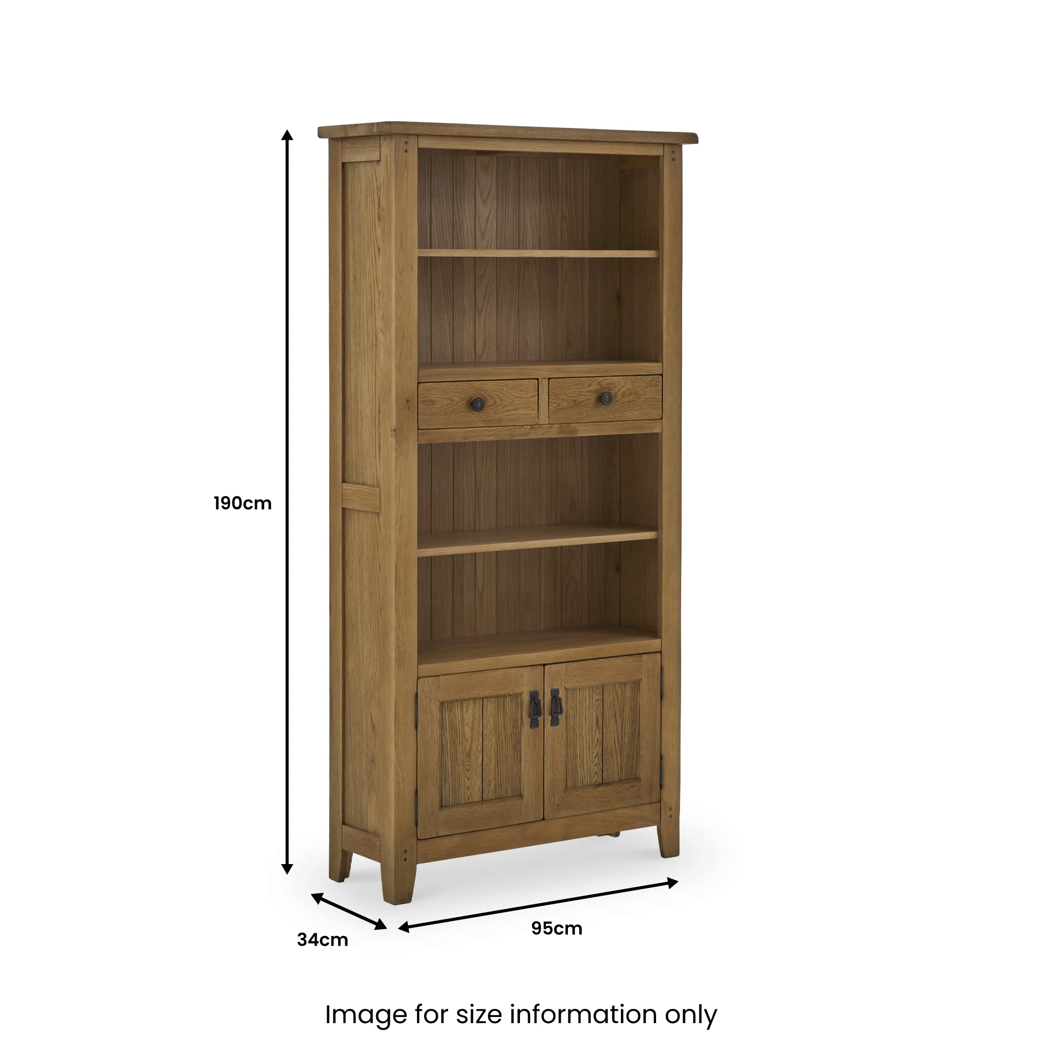 Broadway Oak Display Bookcase - Image 12