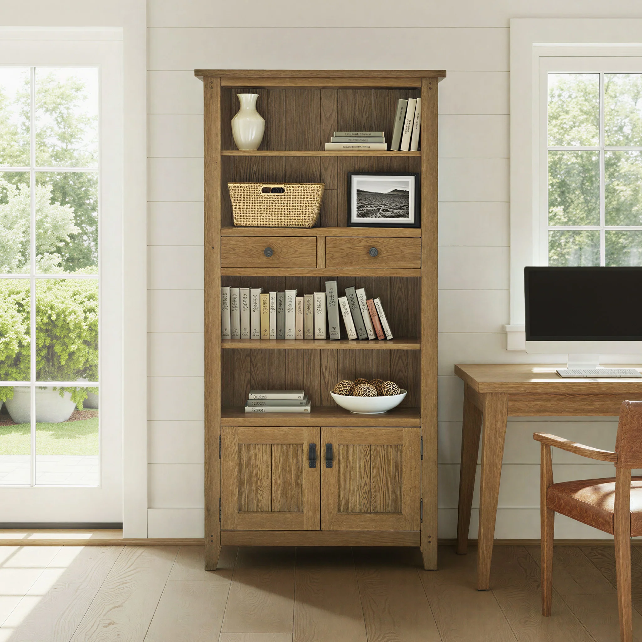 Broadway Oak Display Bookcase - Image 2