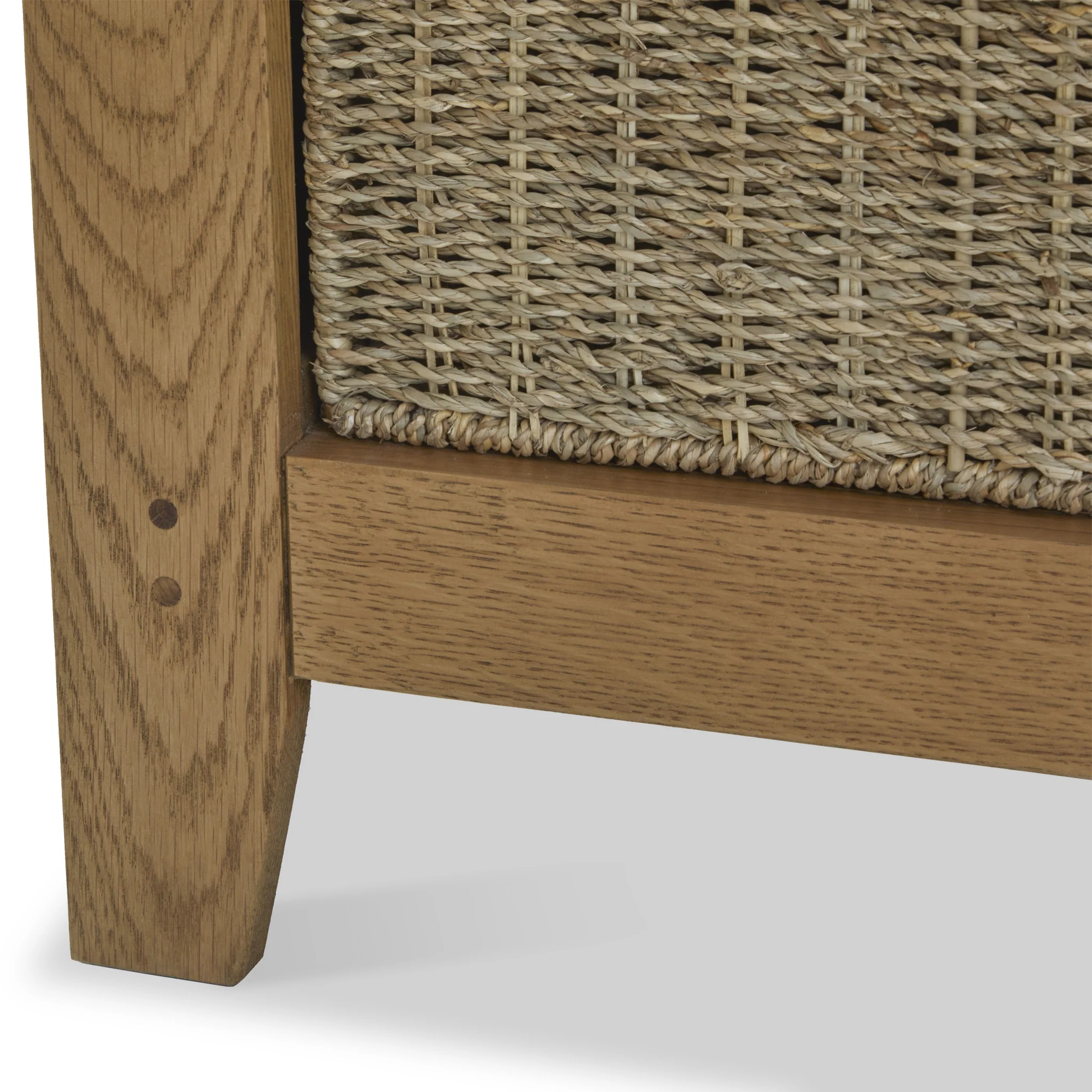 Broadway Oak Hallway Bench with Baskets - Image 12
