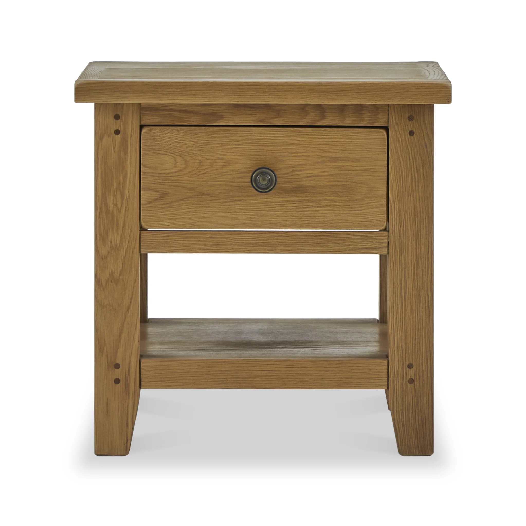 Broadway Oak Lamp Table with Drawer - Image 3