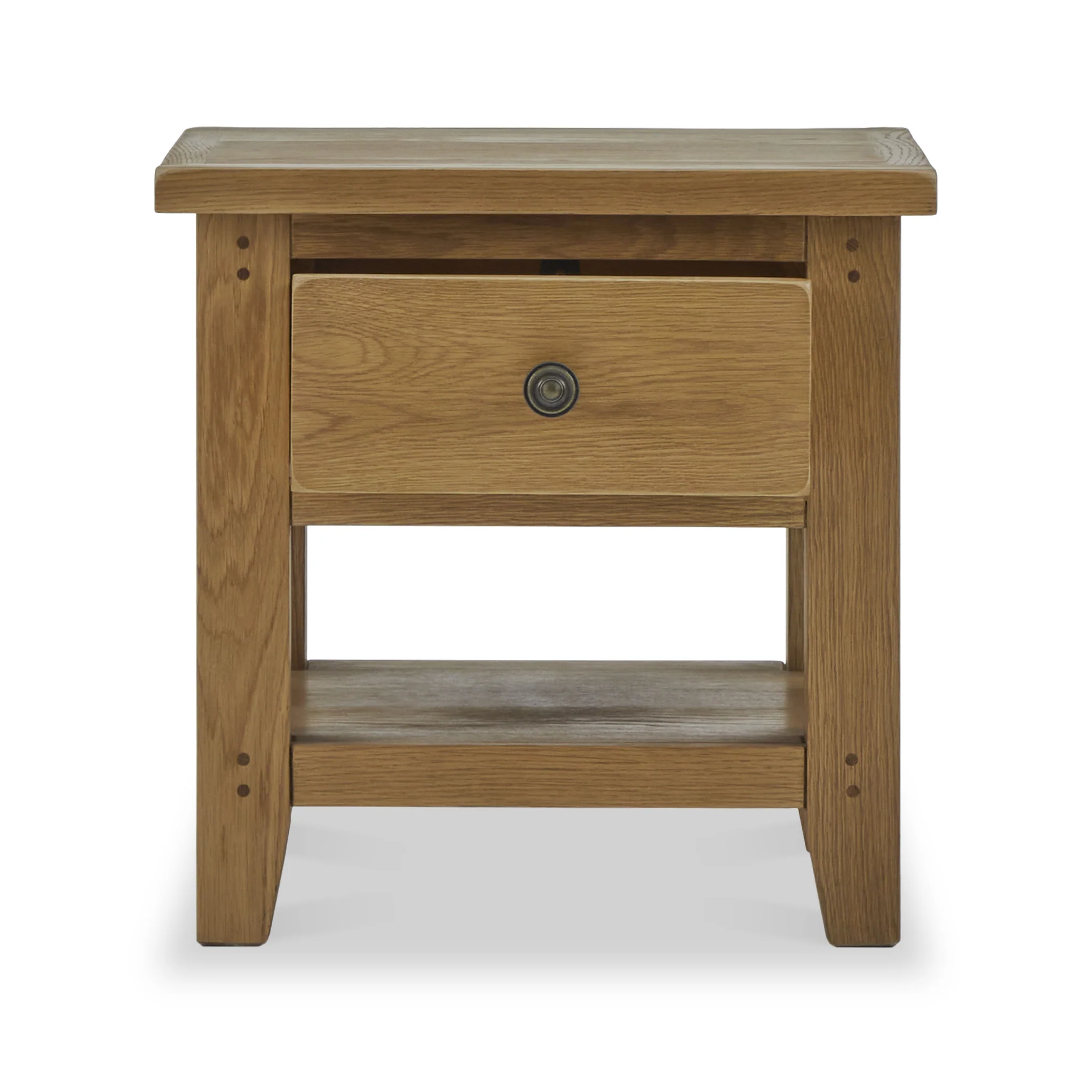 Broadway Oak Lamp Table with Drawer - Image 5