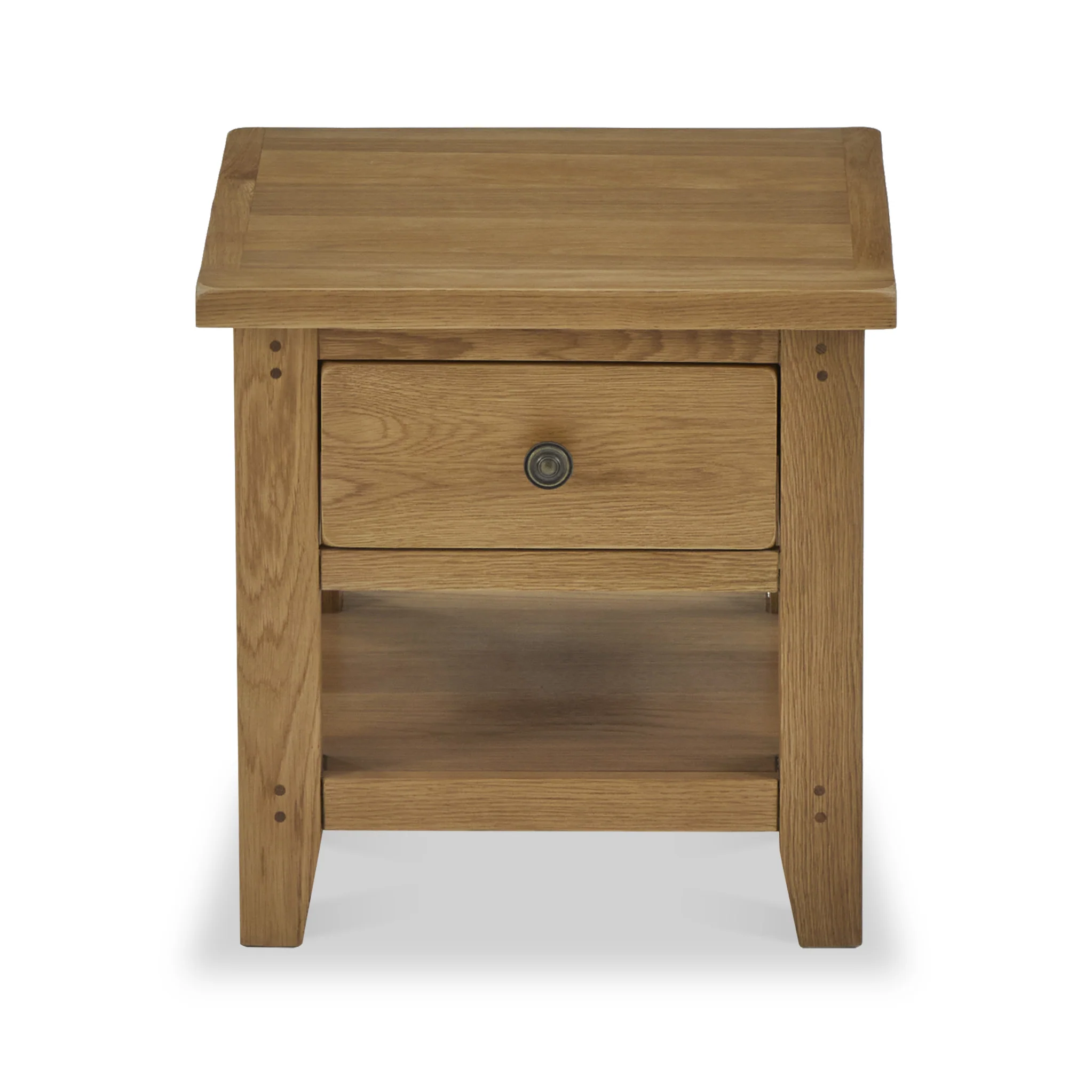 Broadway Oak Lamp Table with Drawer - Image 6