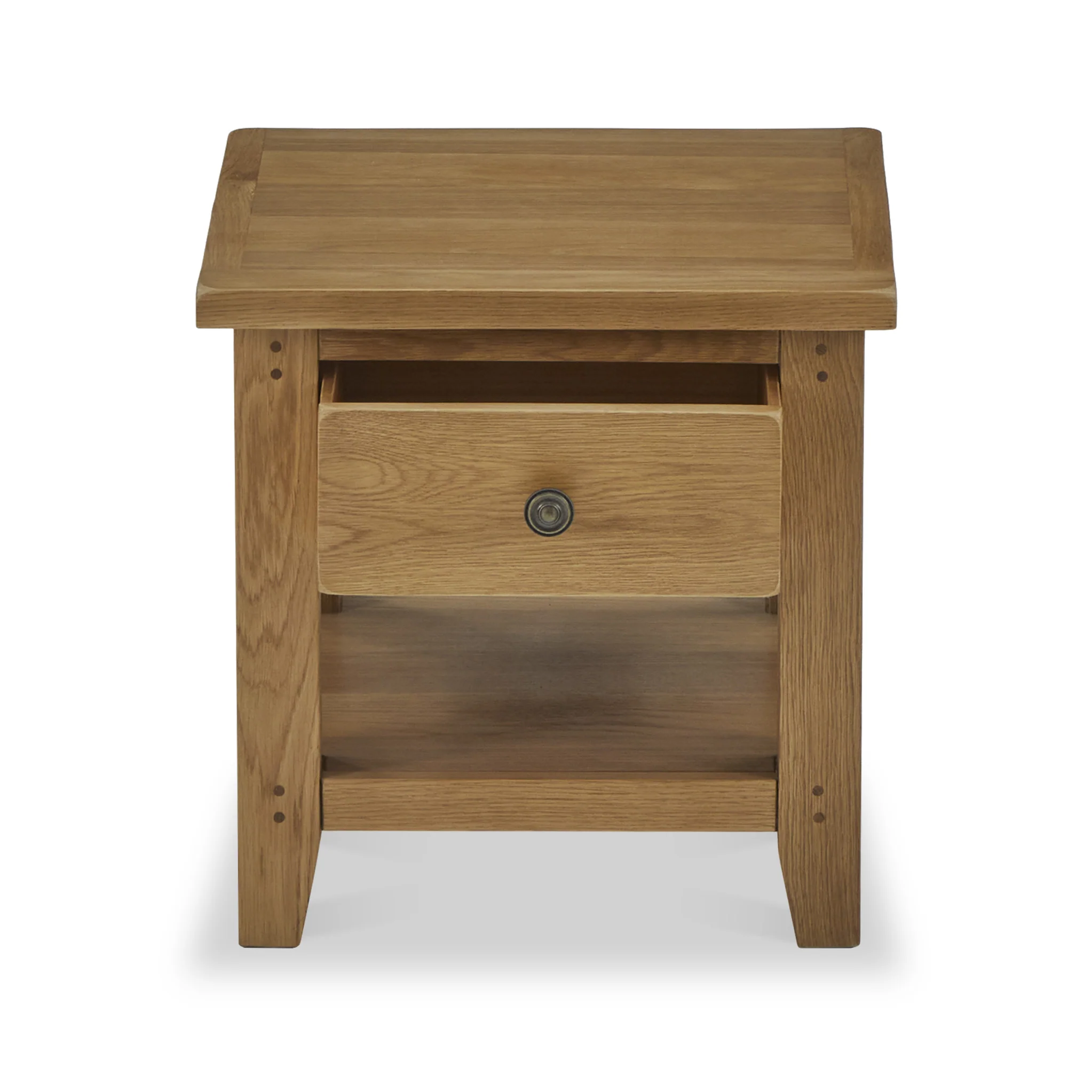 Broadway Oak Lamp Table with Drawer - Image 7
