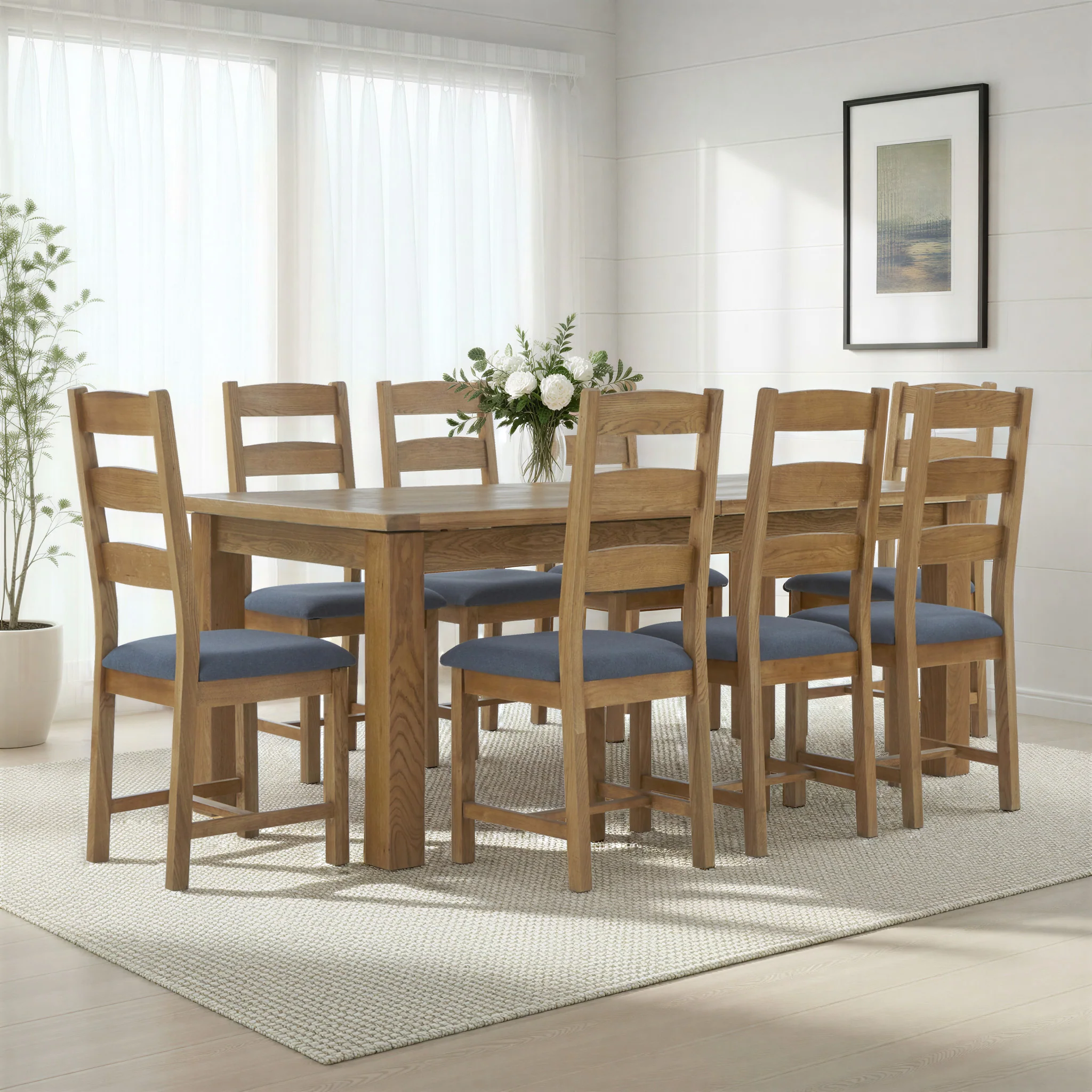 Broadway Oak Large Butterfly Extending Dining Table - Image 2