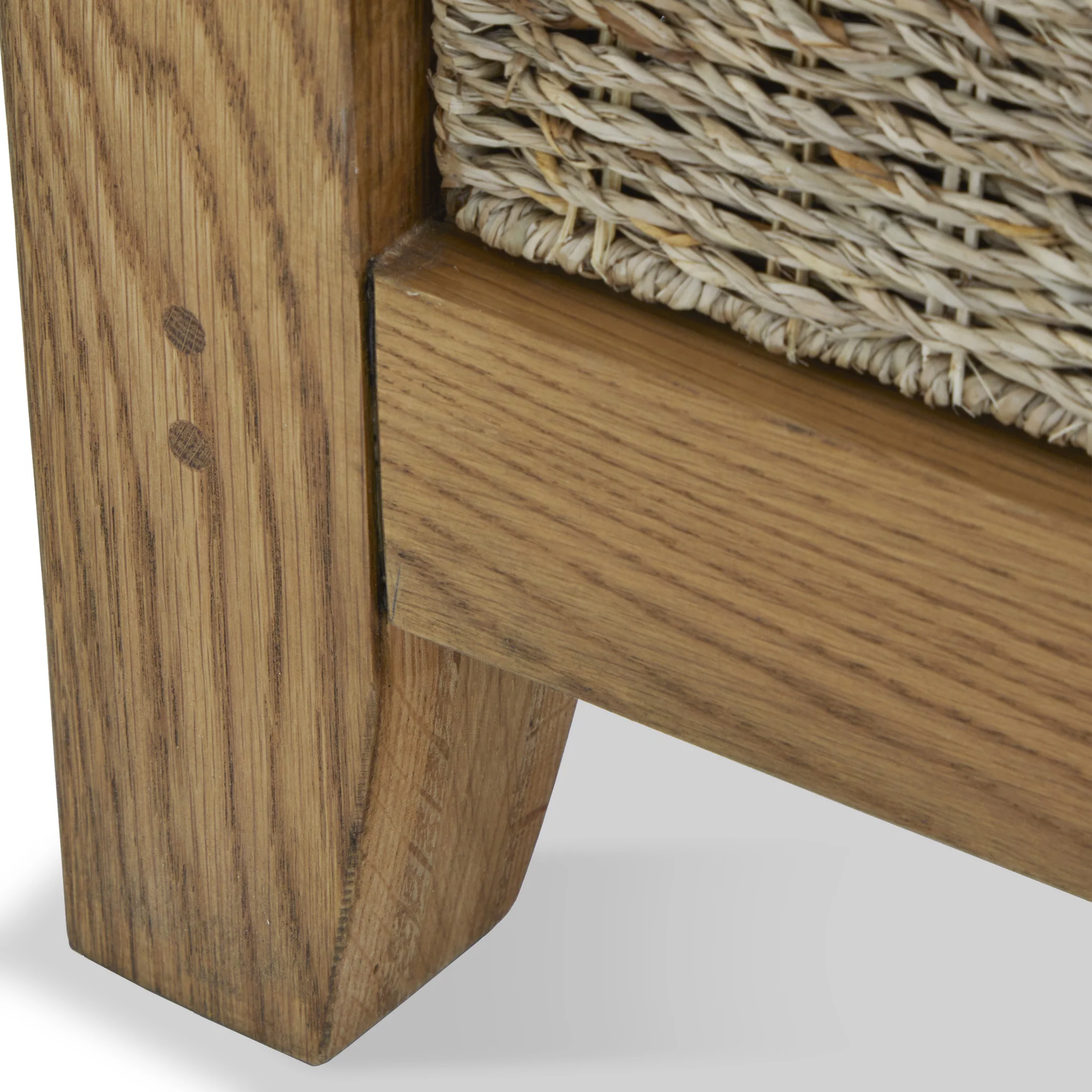 Broadway Oak Large Coffee Table with Baskets - Image 5