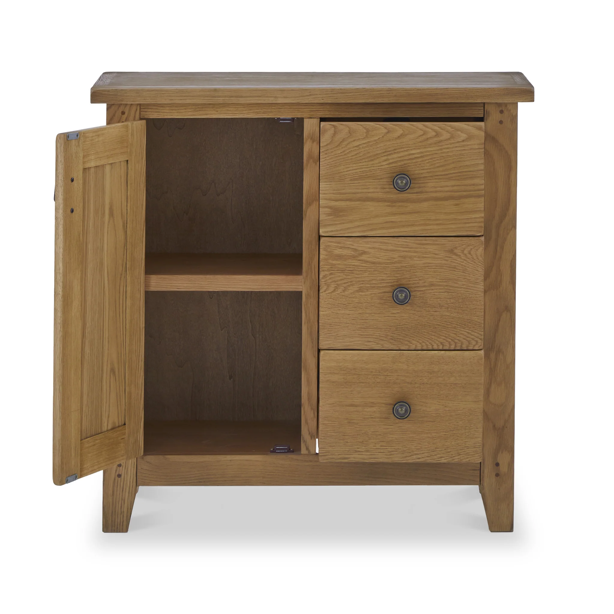 Broadway Oak Mini Sideboard with Side Drawers - Image 12