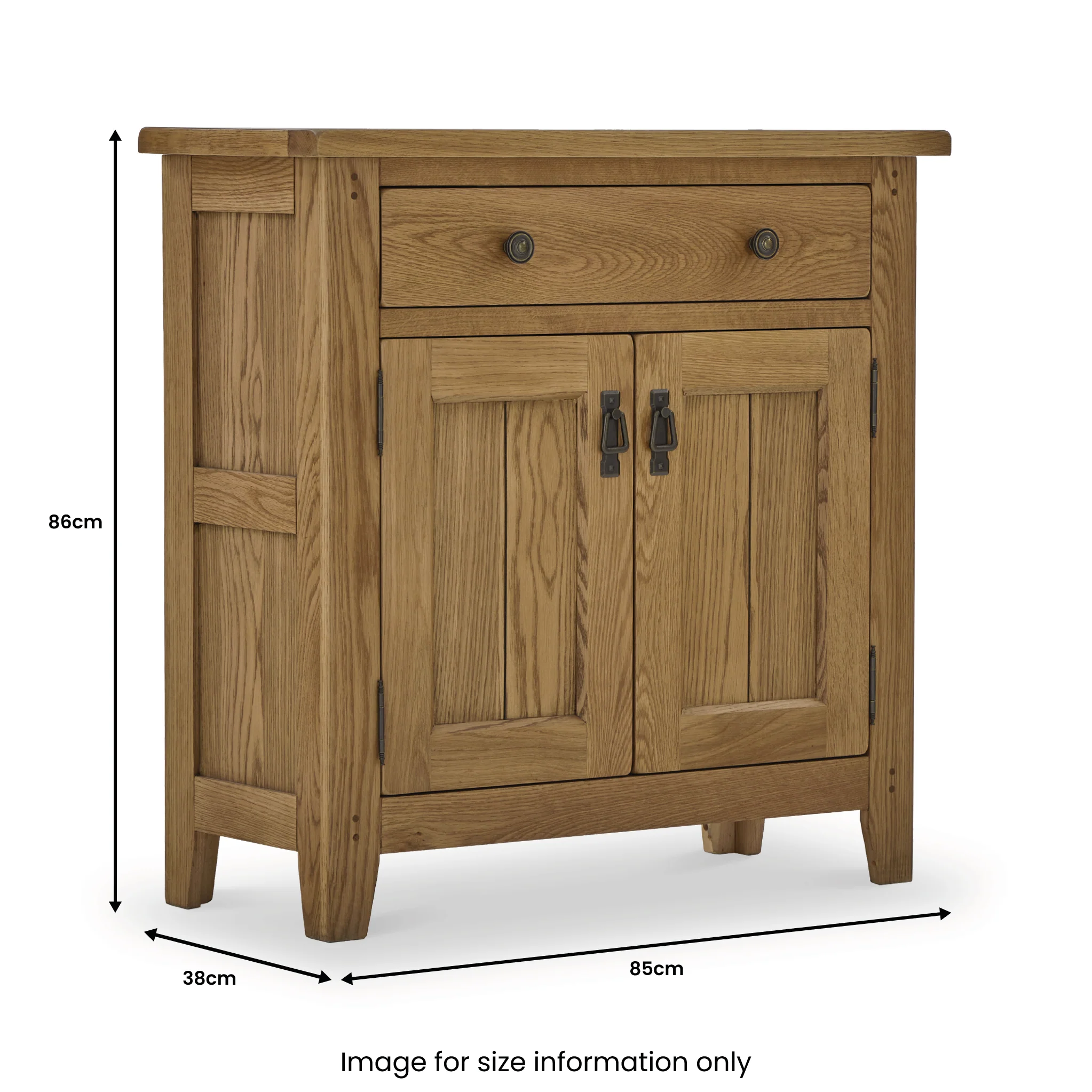 Broadway Oak Mini Sideboard with Top Drawer - Image 17