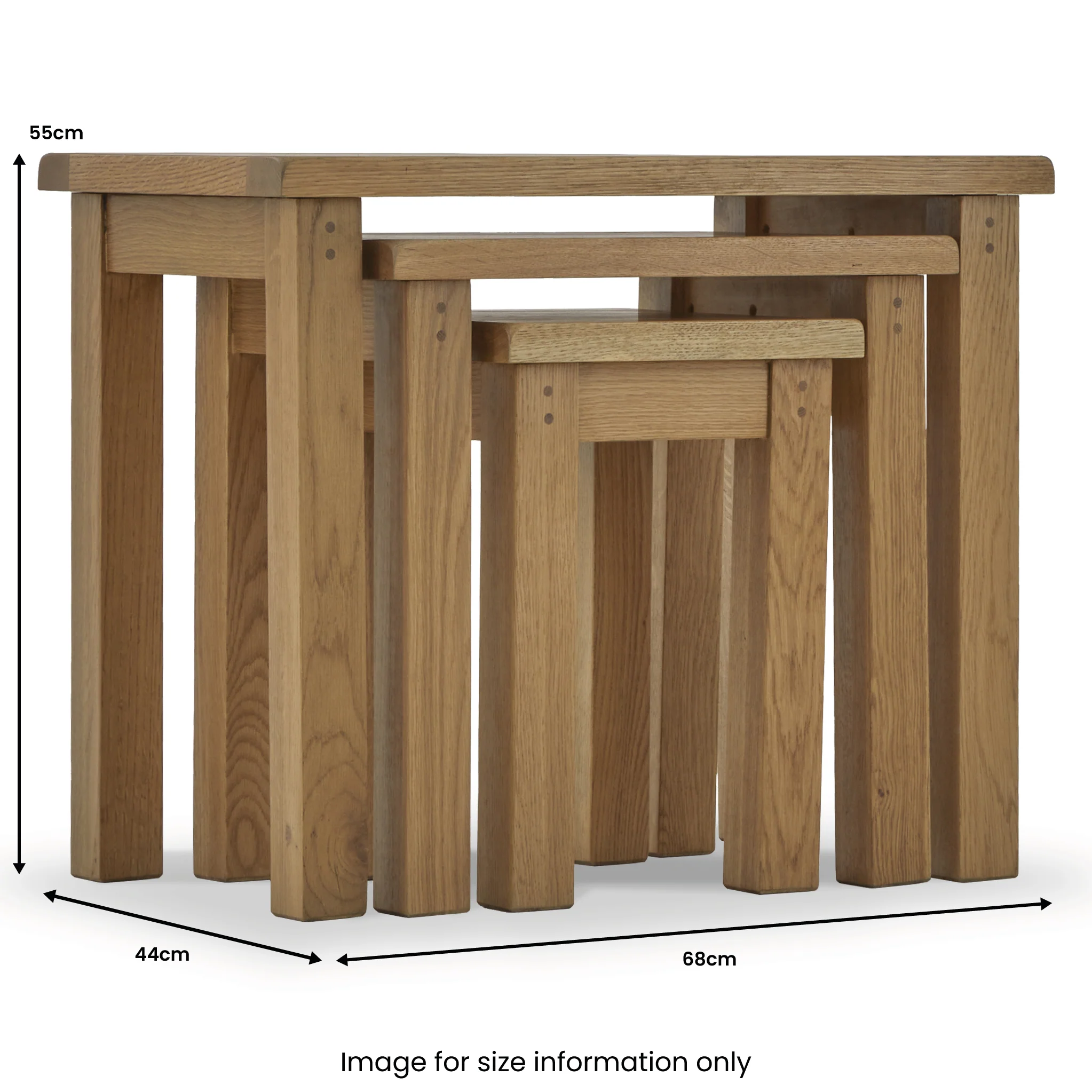 Broadway Oak Nest of Tables - Image 11