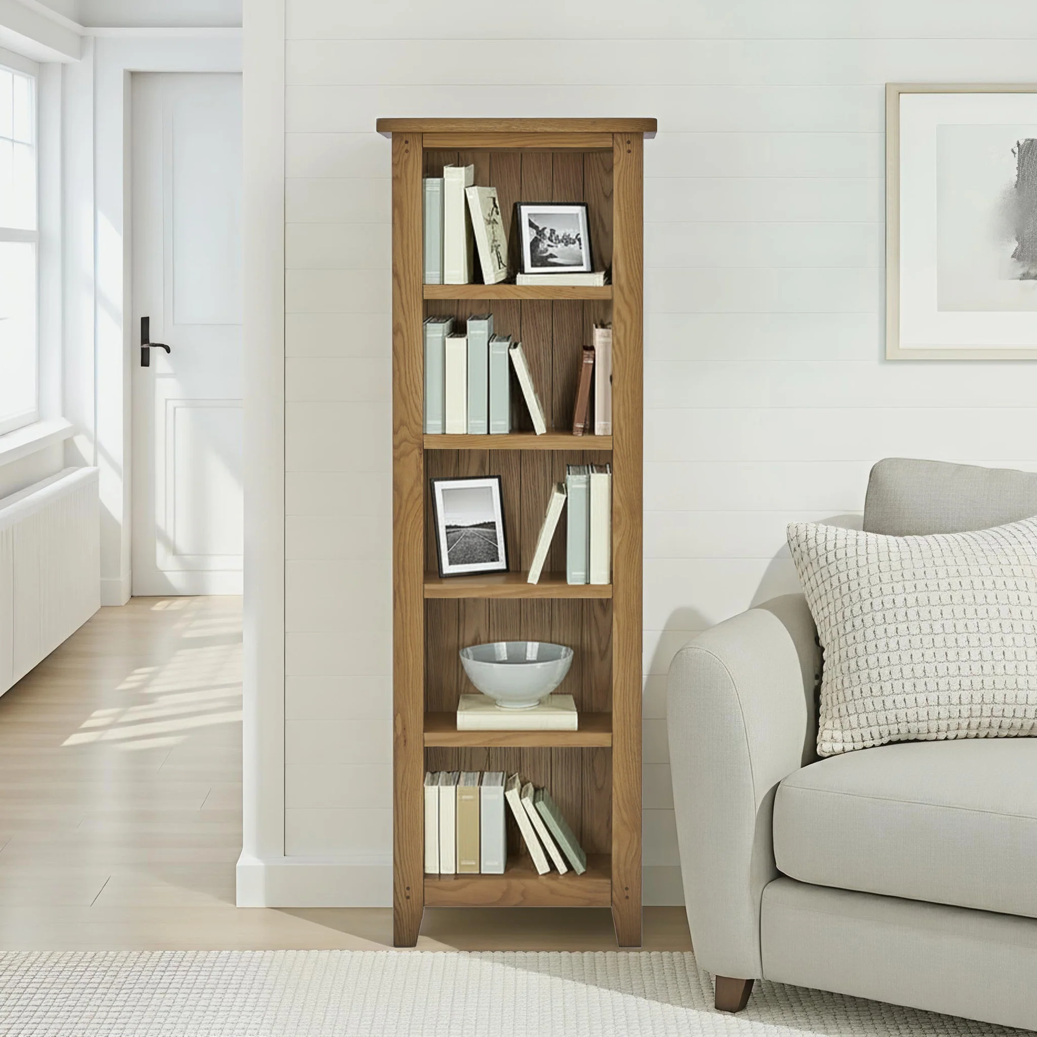 Broadway Oak Slim Bookcase - Image 2