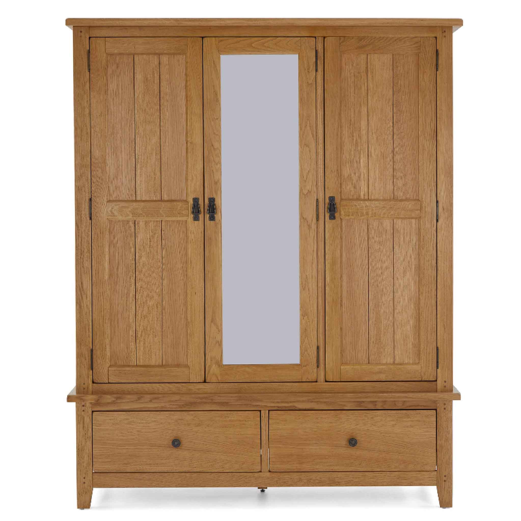 Broadway Oak Triple Wardrobe - Image 3