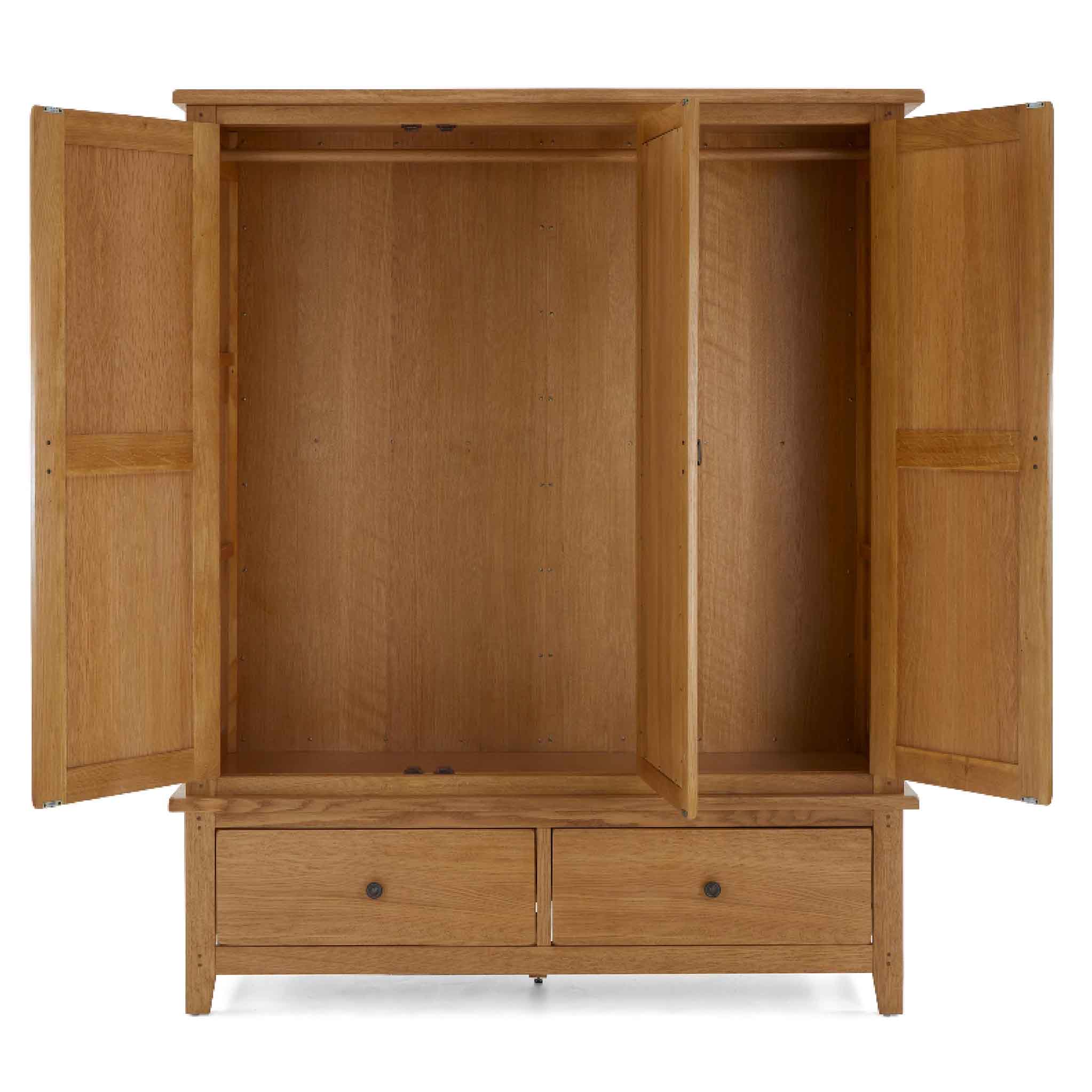 Broadway Oak Triple Wardrobe - Image 4
