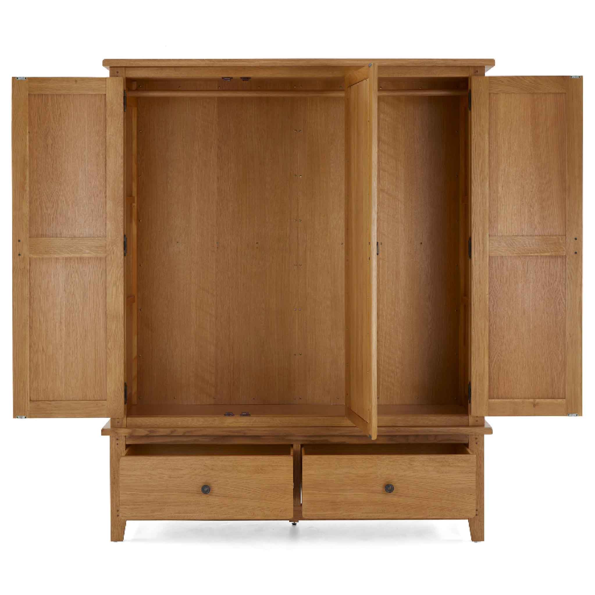Broadway Oak Triple Wardrobe - Image 5
