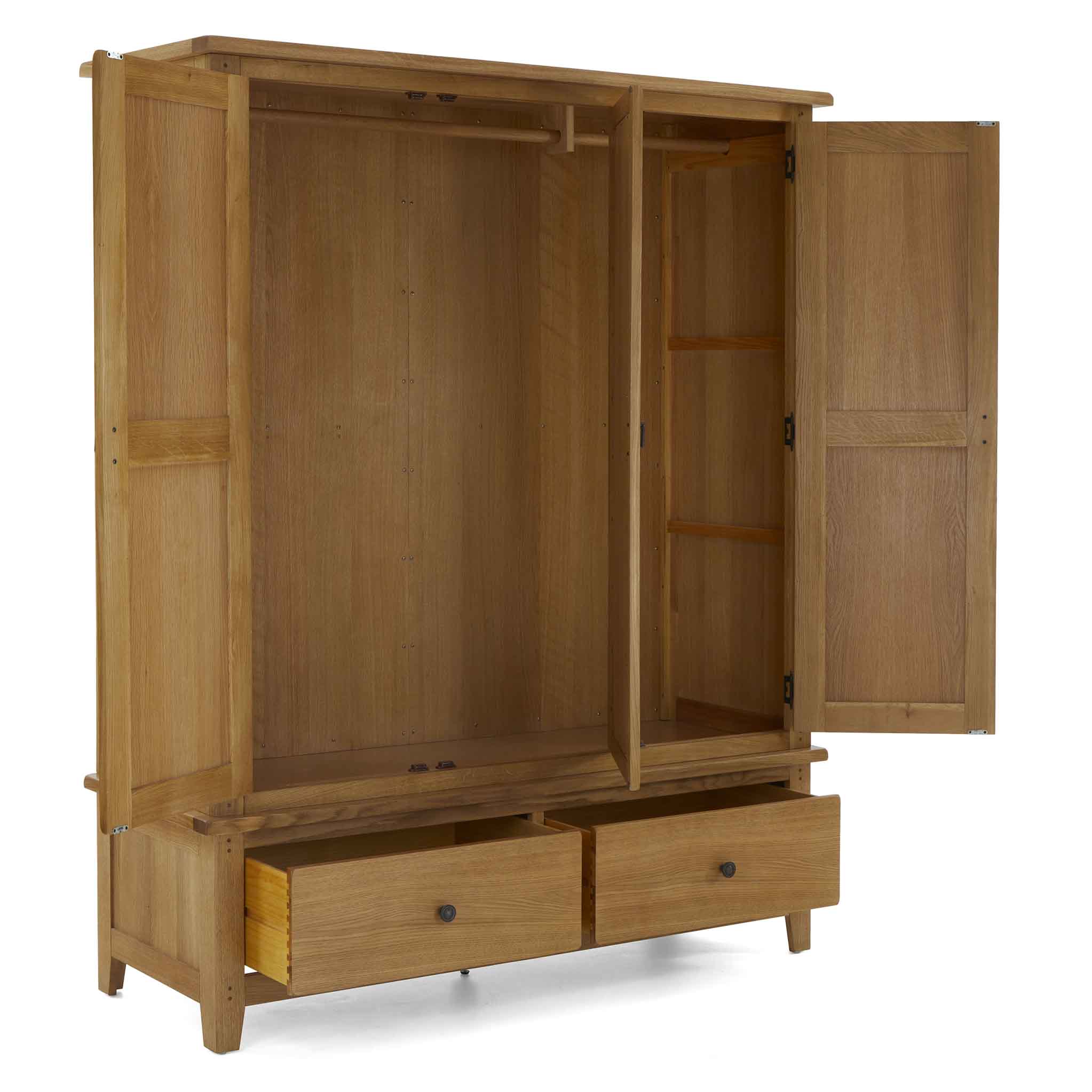 Broadway Oak Triple Wardrobe - Image 6