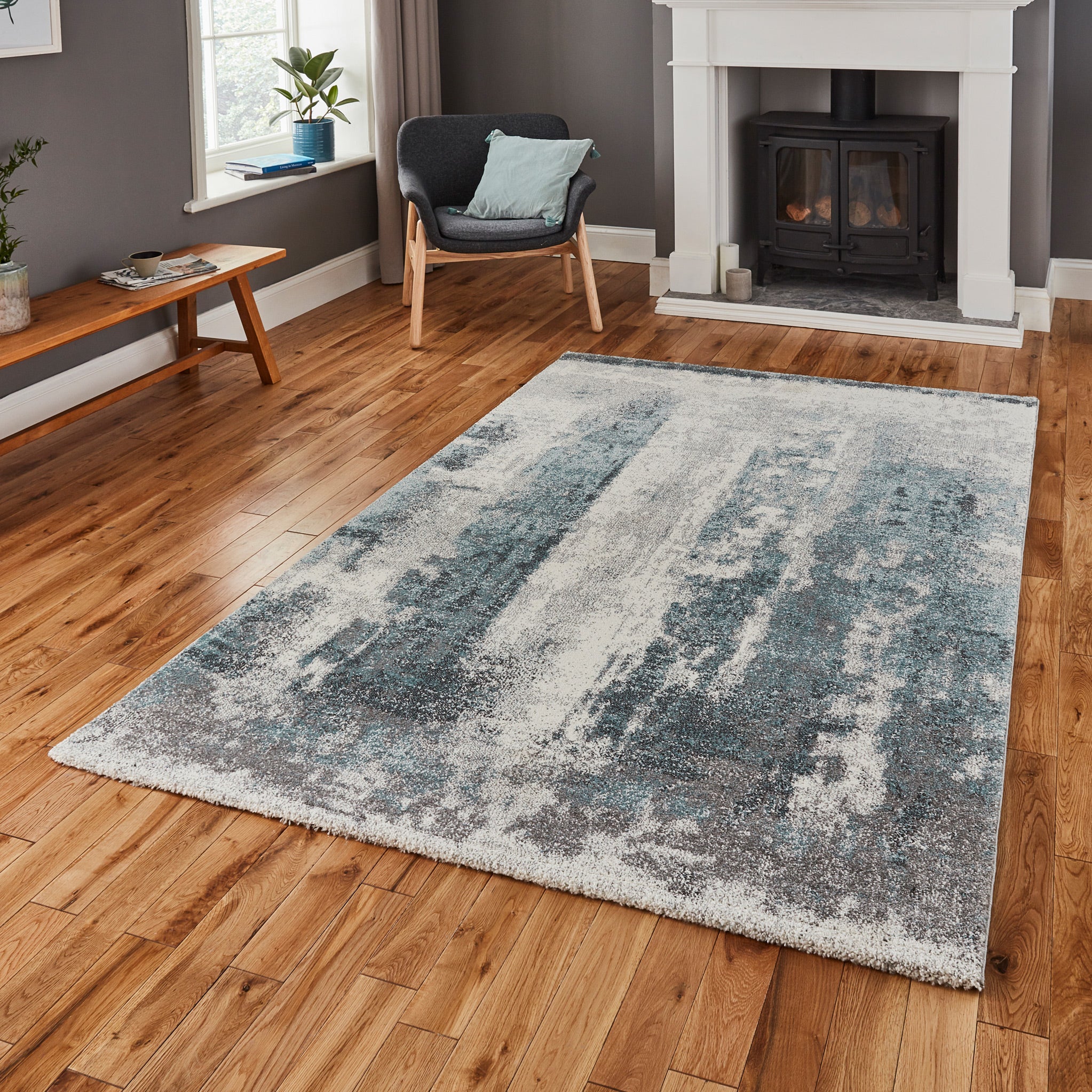 Brockton Abstract Patterned Hand Carved Rug - Image 2