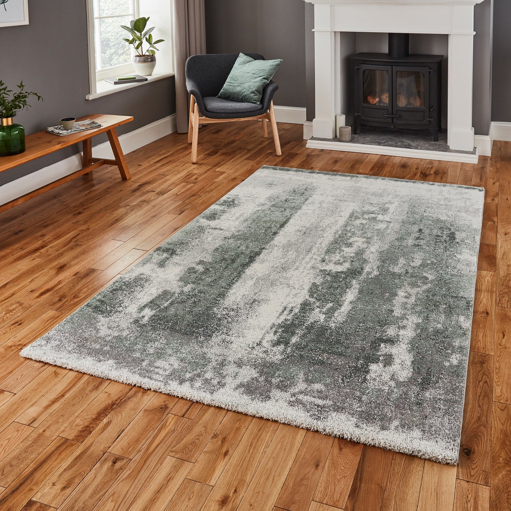 Brockton Abstract Patterned Hand Carved Rug - Image 9