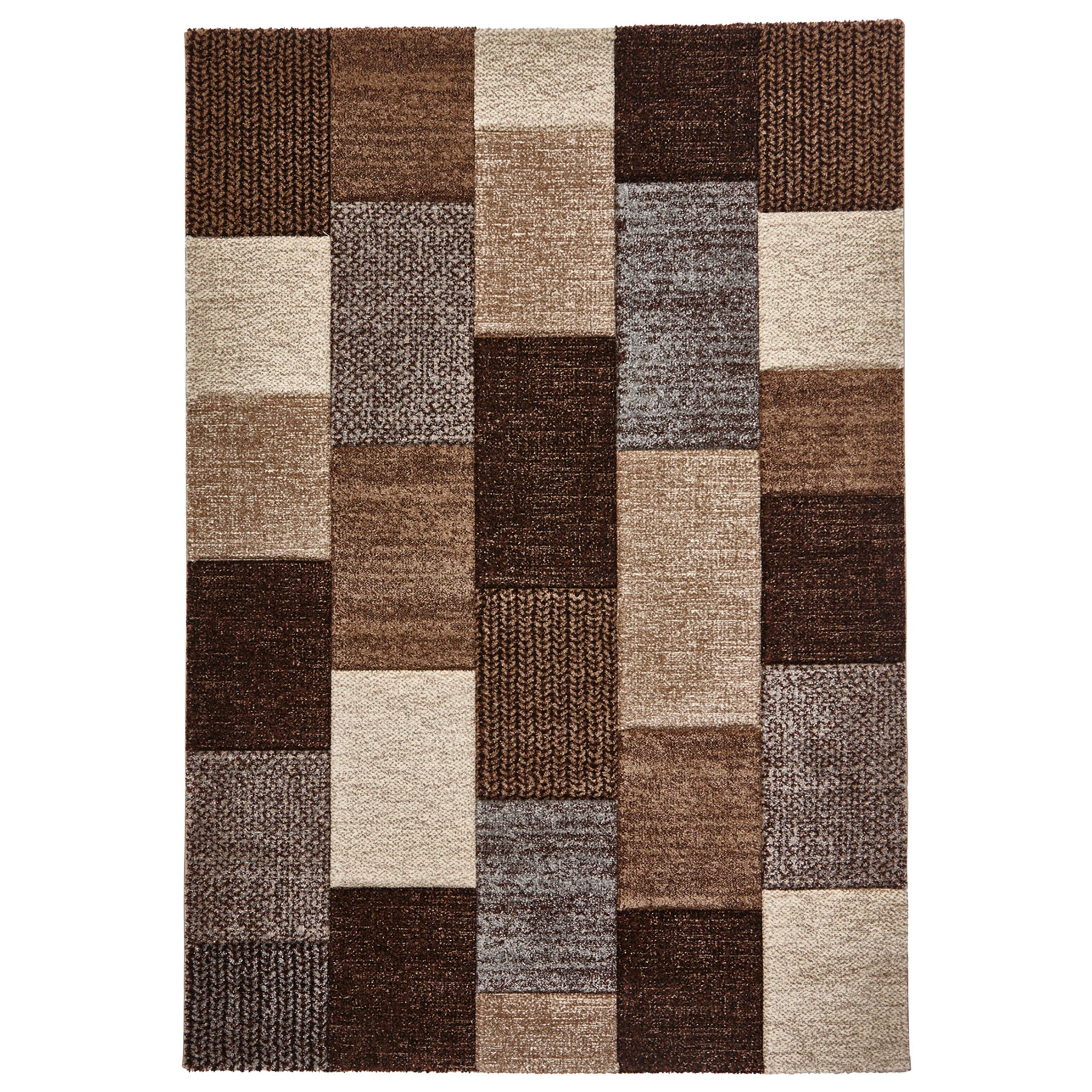 Brockton Cube Patterned Hand Carved Rug