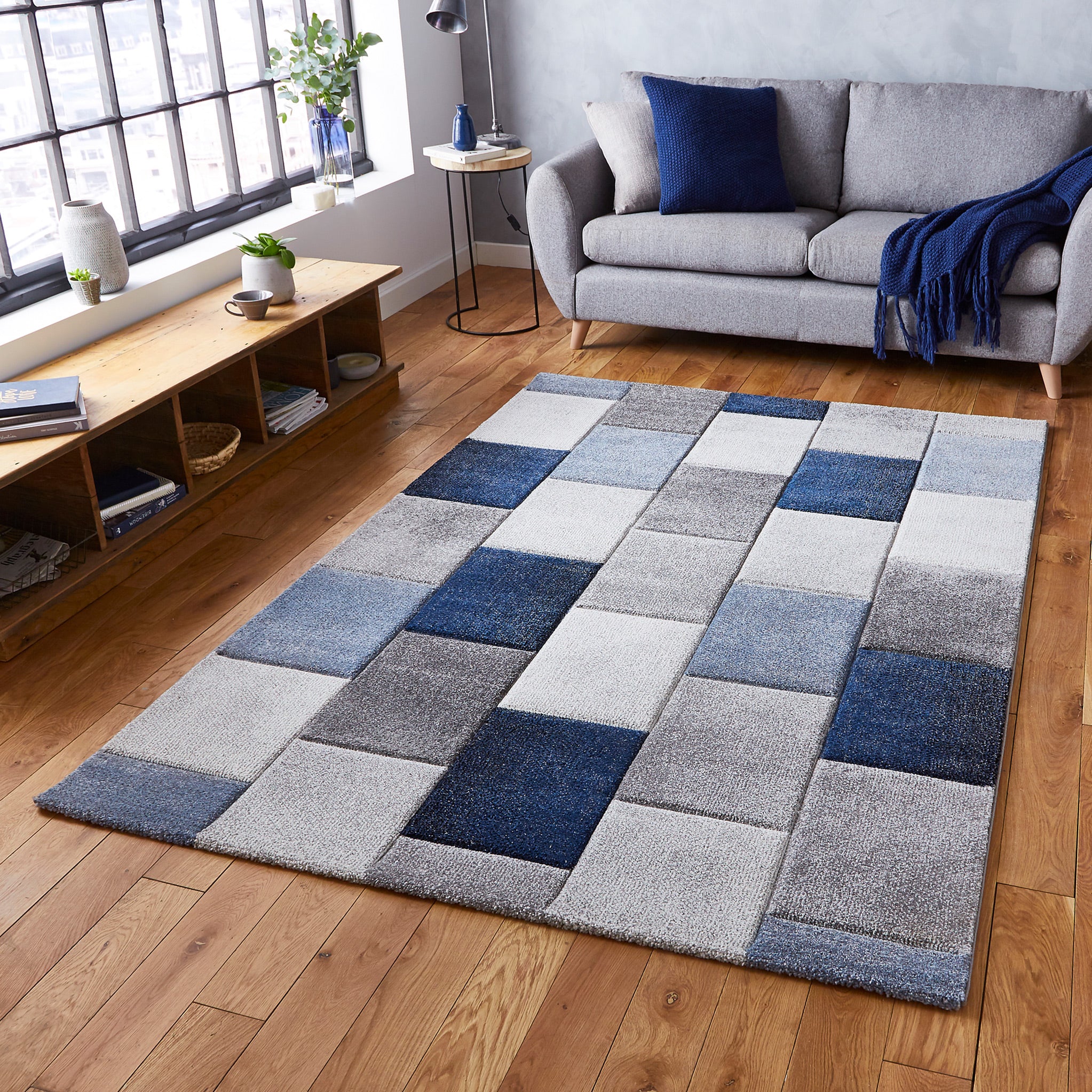 Brockton Cube Patterned Hand Carved Rug - Image 16