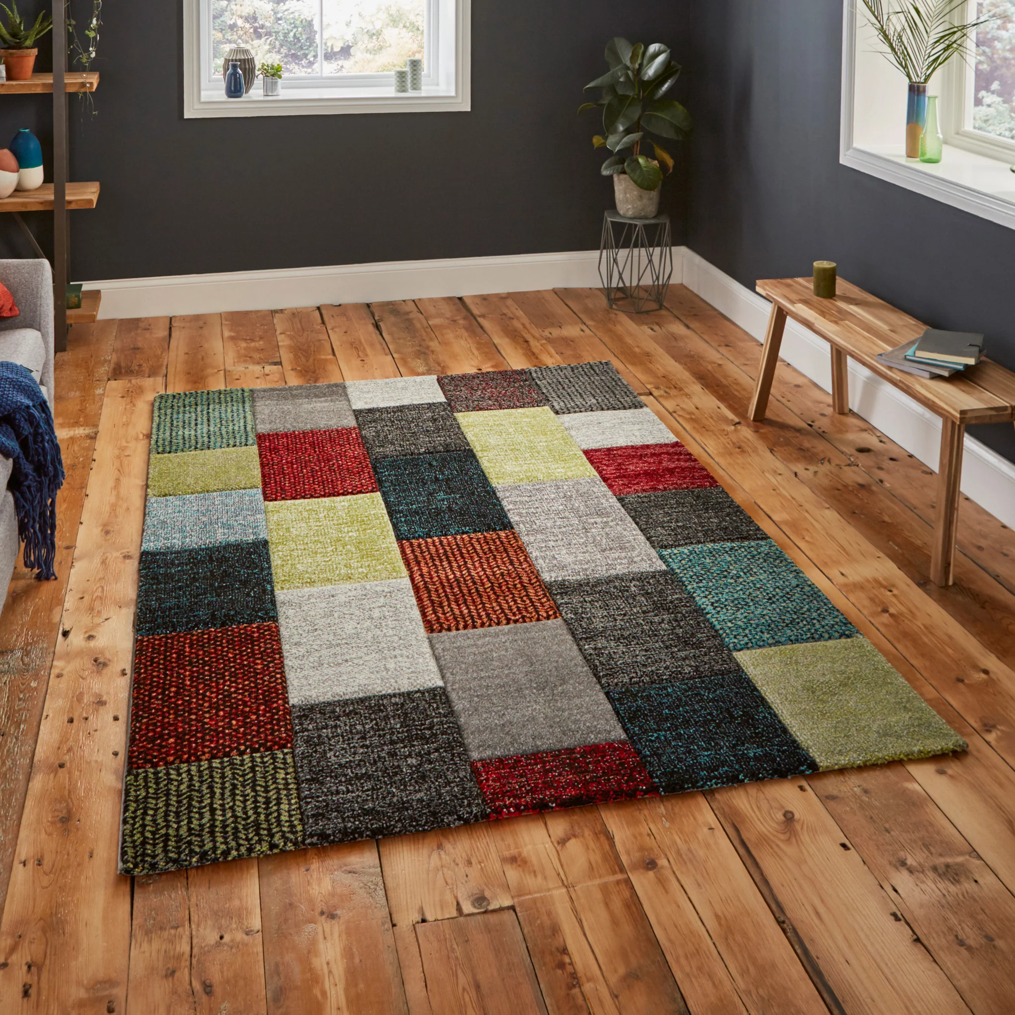 Brockton Cube Patterned Hand Carved Rug - Image 23