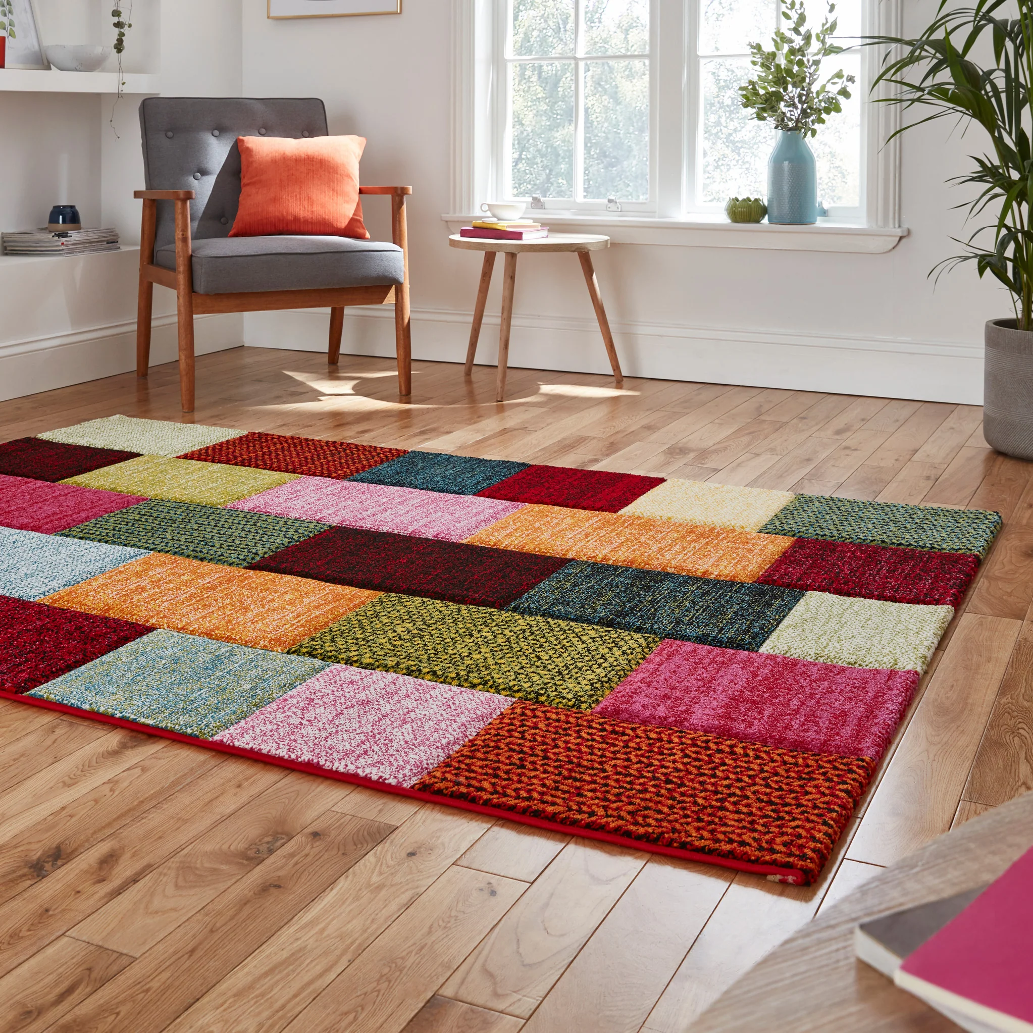 Brockton Cube Patterned Hand Carved Rug - Image 26