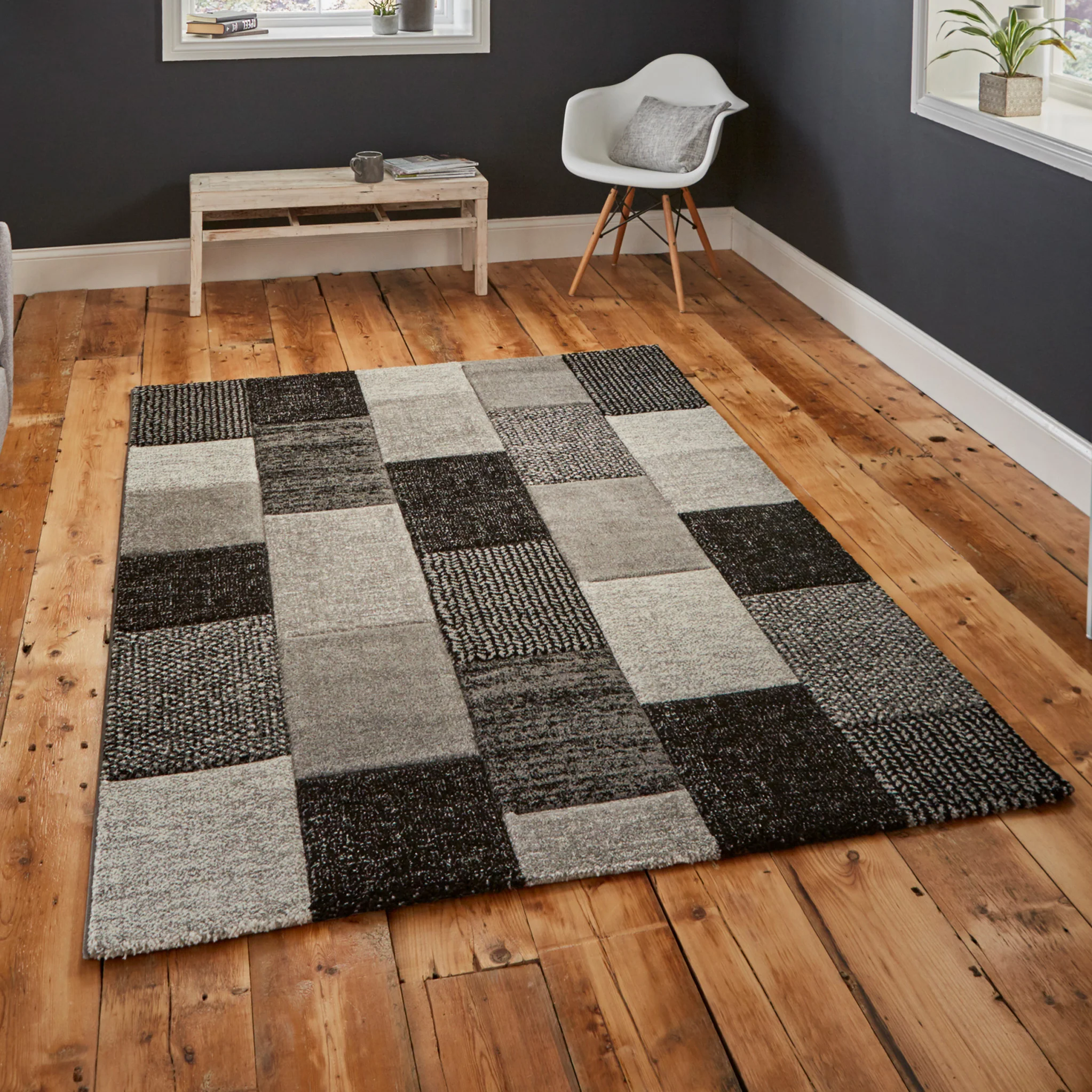 Brockton Cube Patterned Hand Carved Rug - Image 9