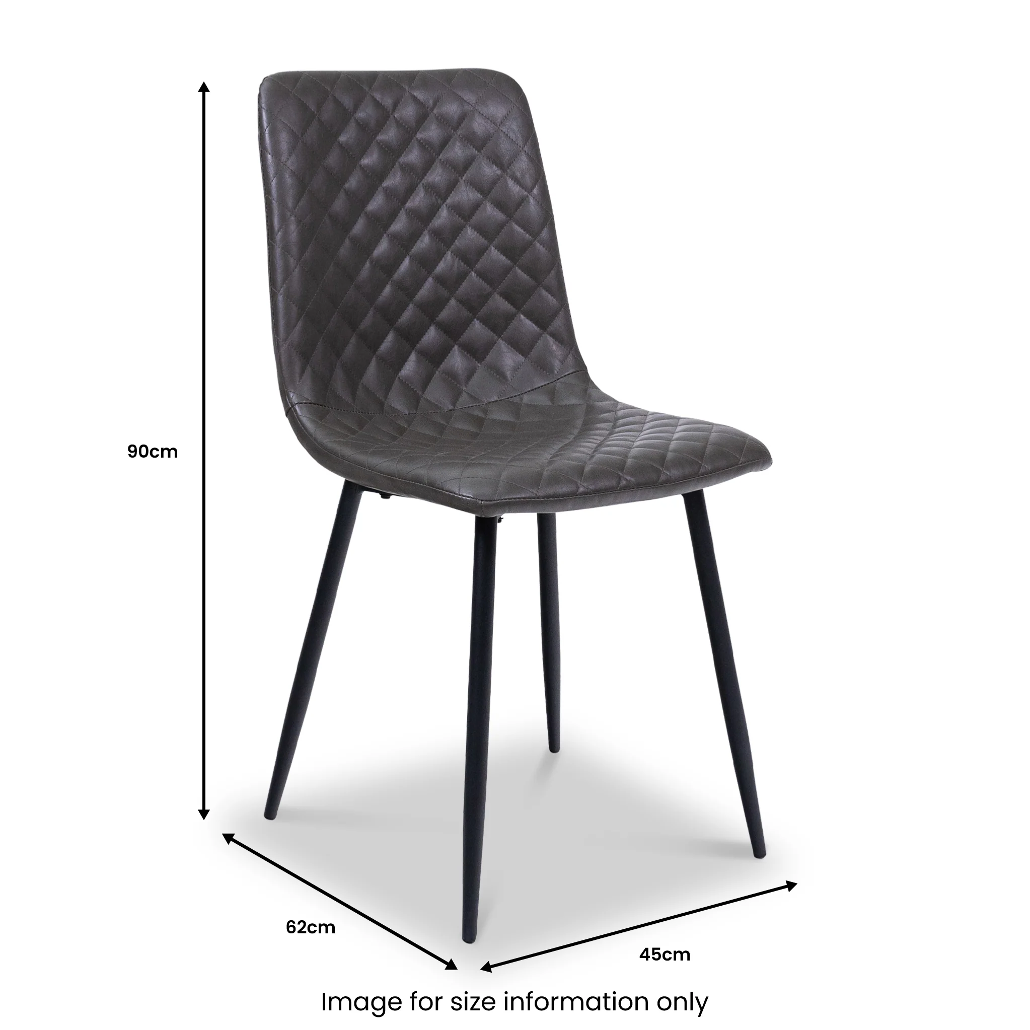 Brogan Faux Leather Quilted Dining Chair - Image 4