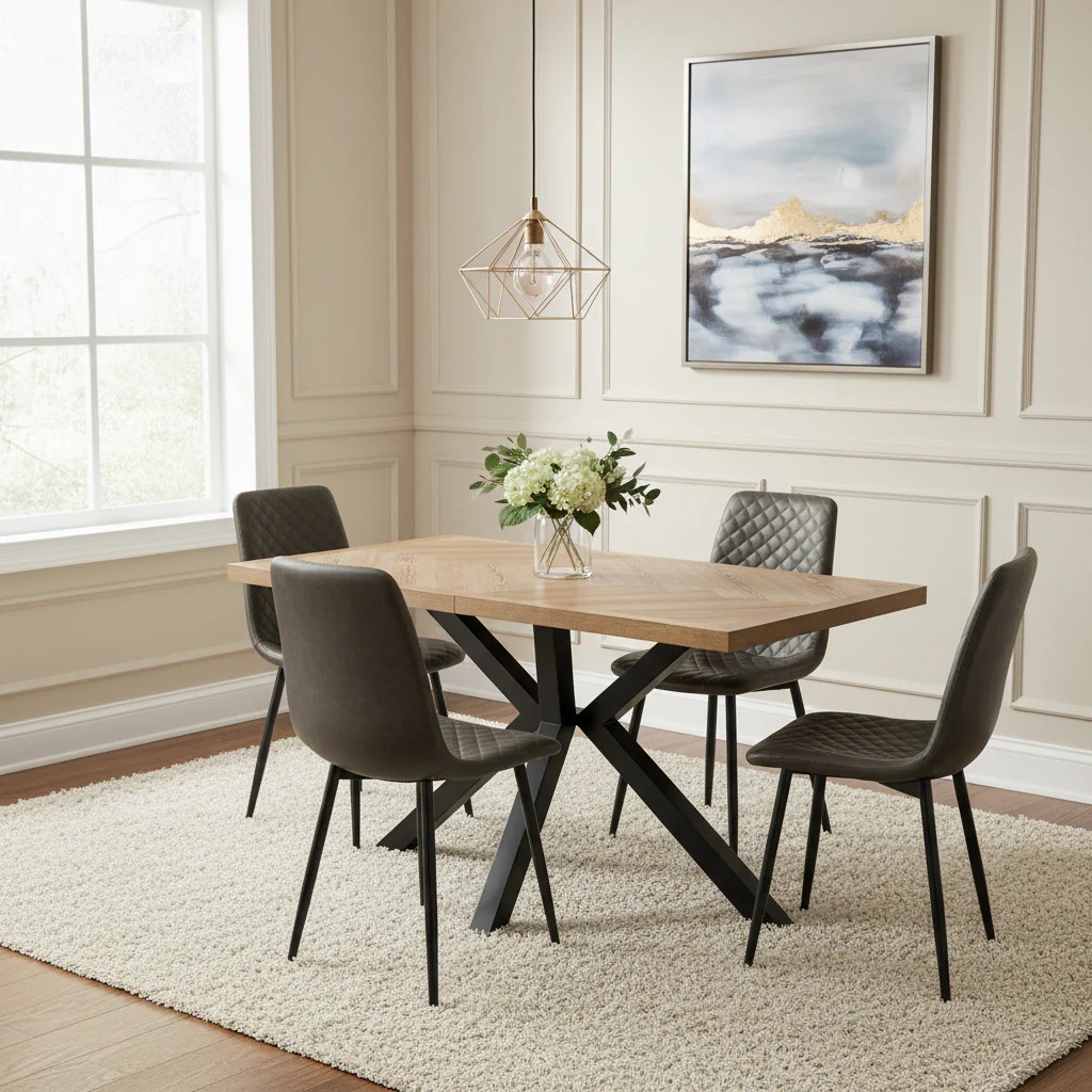 Brogan Faux Leather Quilted Back Dining Chair - Image 2