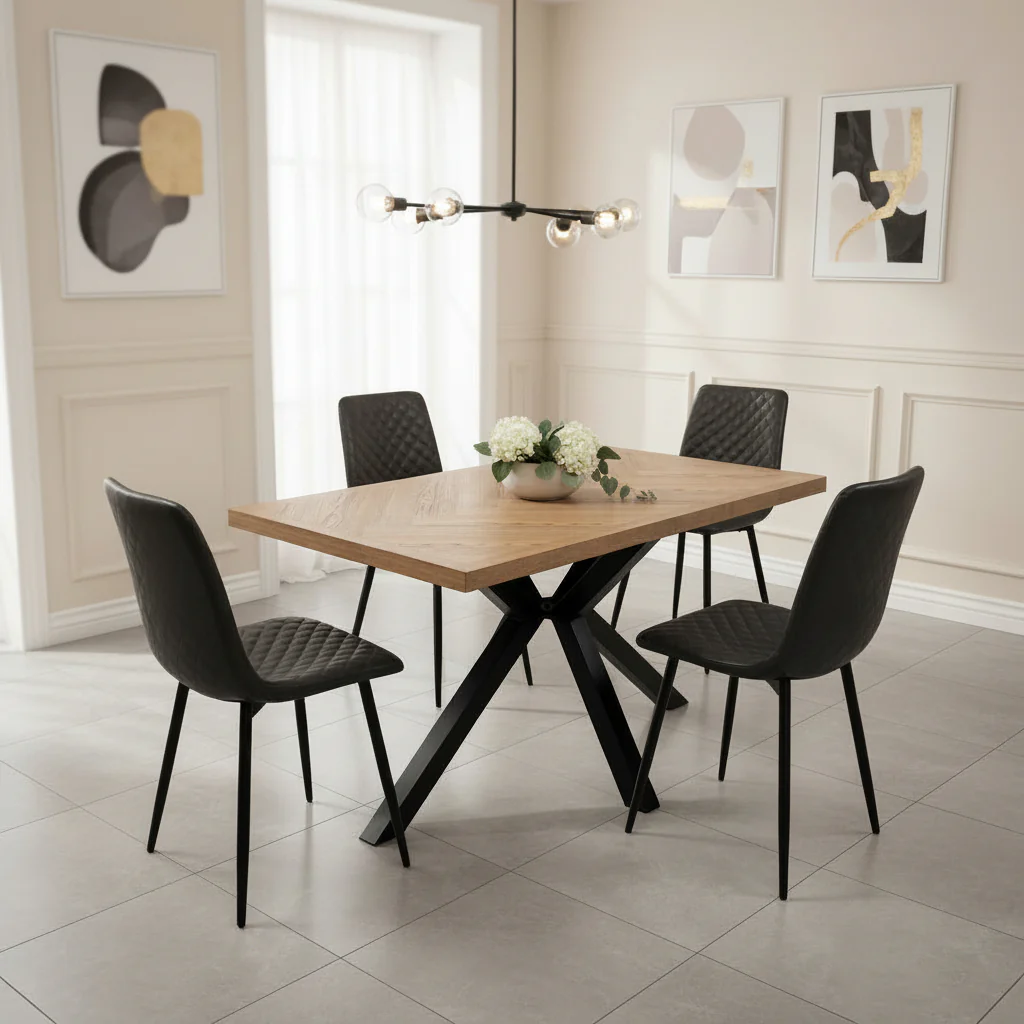 Brogan Faux Leather Quilted Back Dining Chair - Image 6