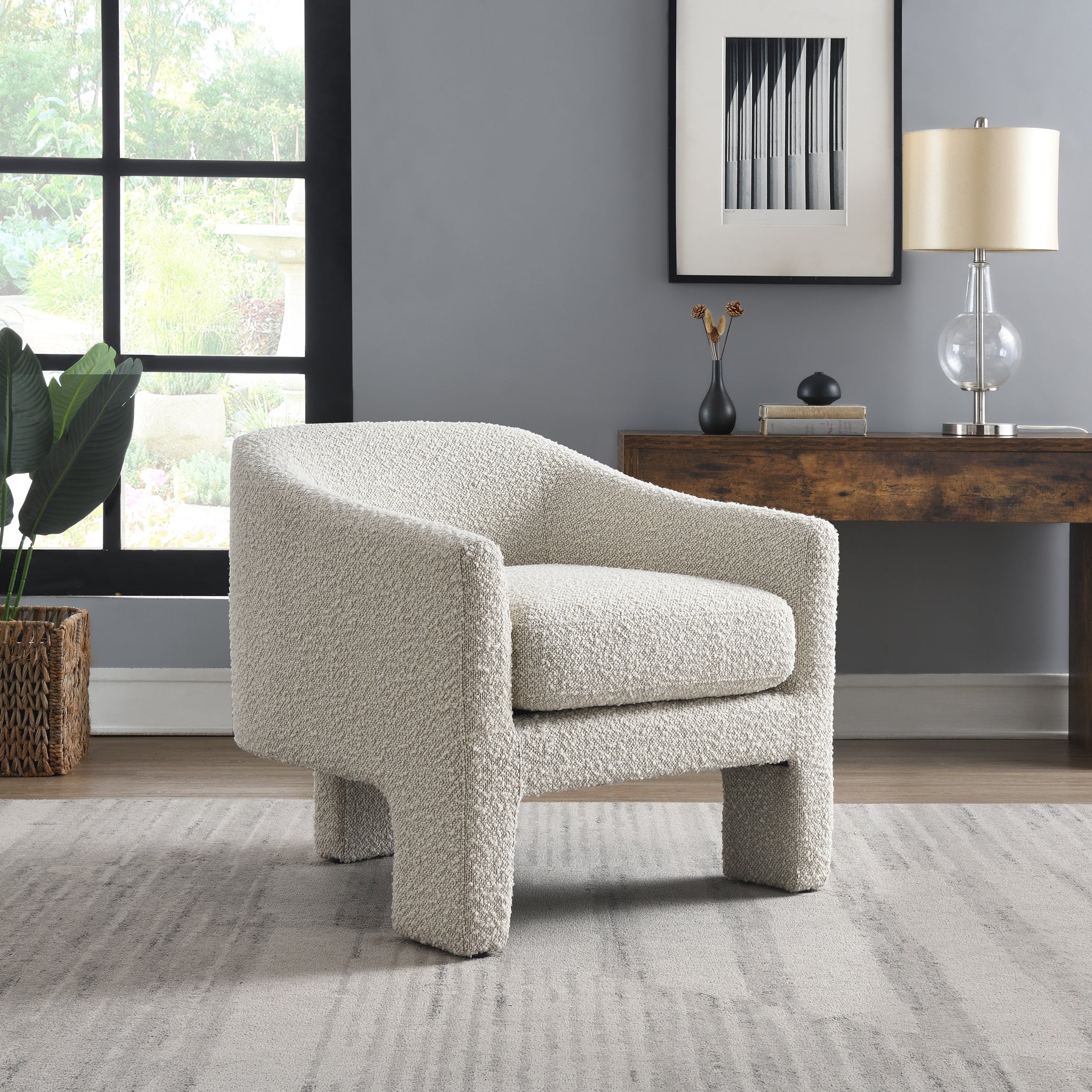 Bronte Boucle Curved Accent Chair - Image 2