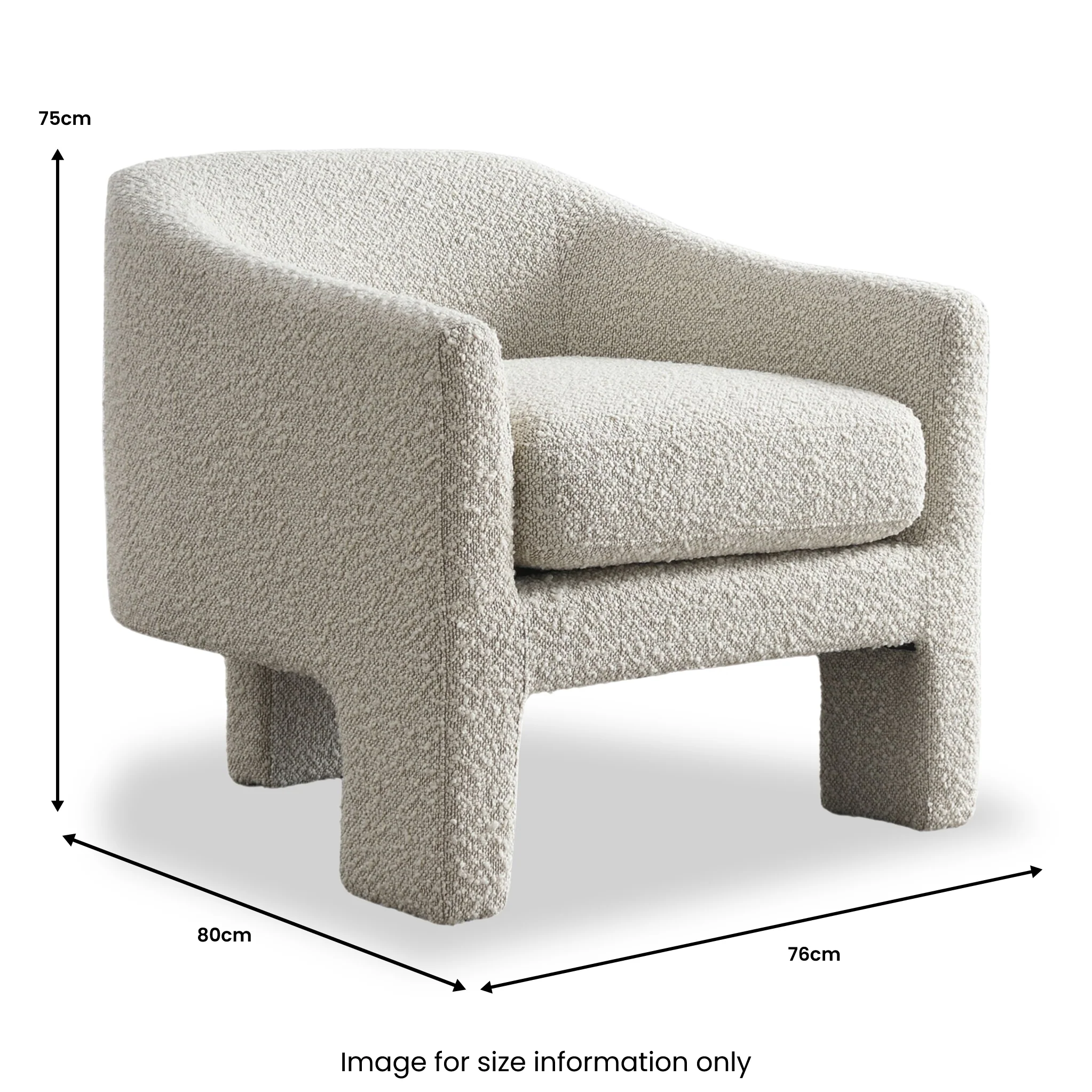 Bronte Boucle Curved Accent Chair - Image 5