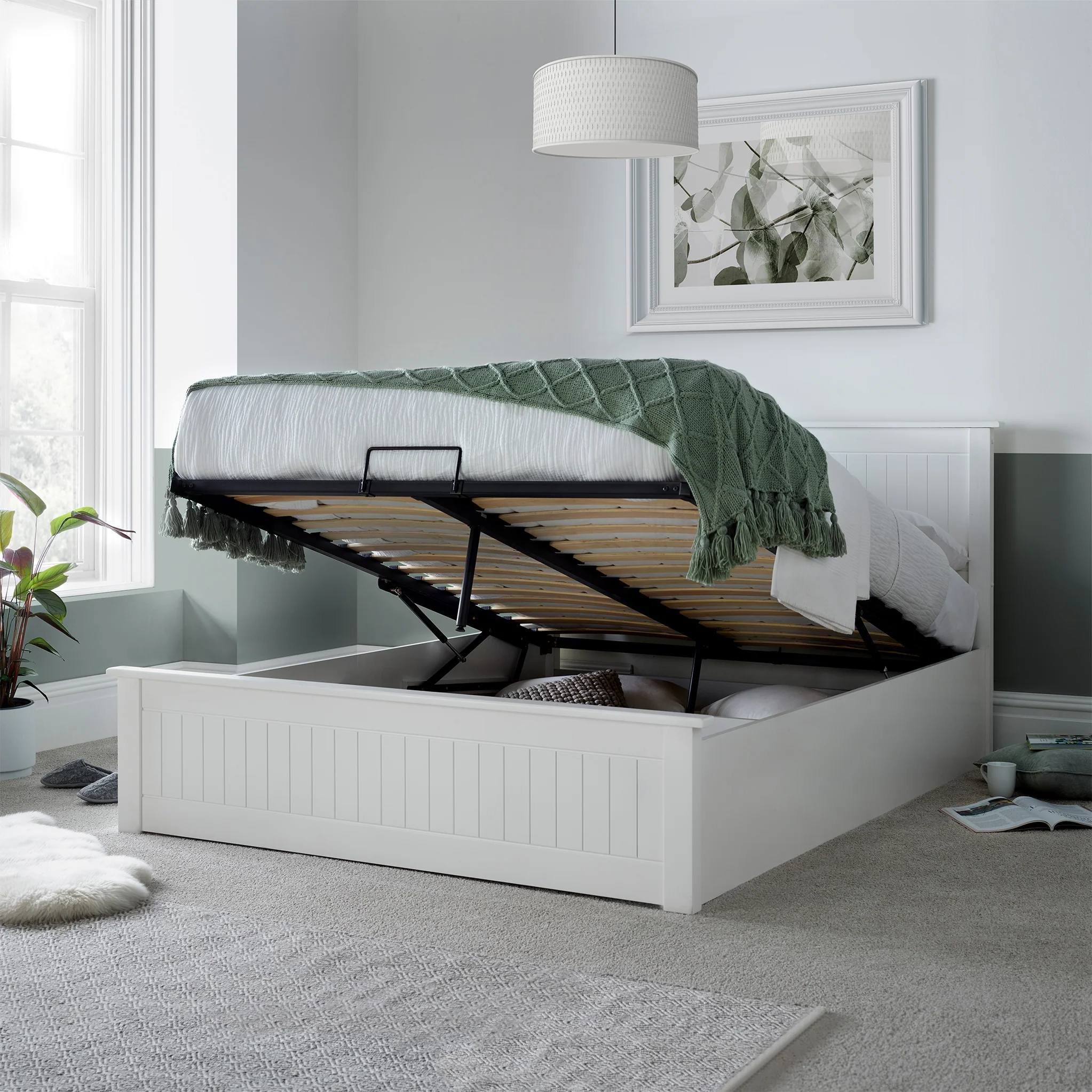 Brooker Wooden Storage Ottoman Bed Frame - Image 2