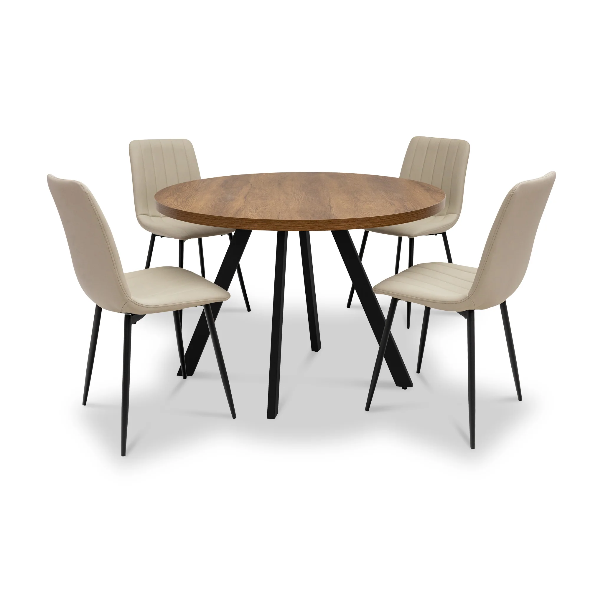Brooks 110cm Dark Oak Round Dining Table - Image 4