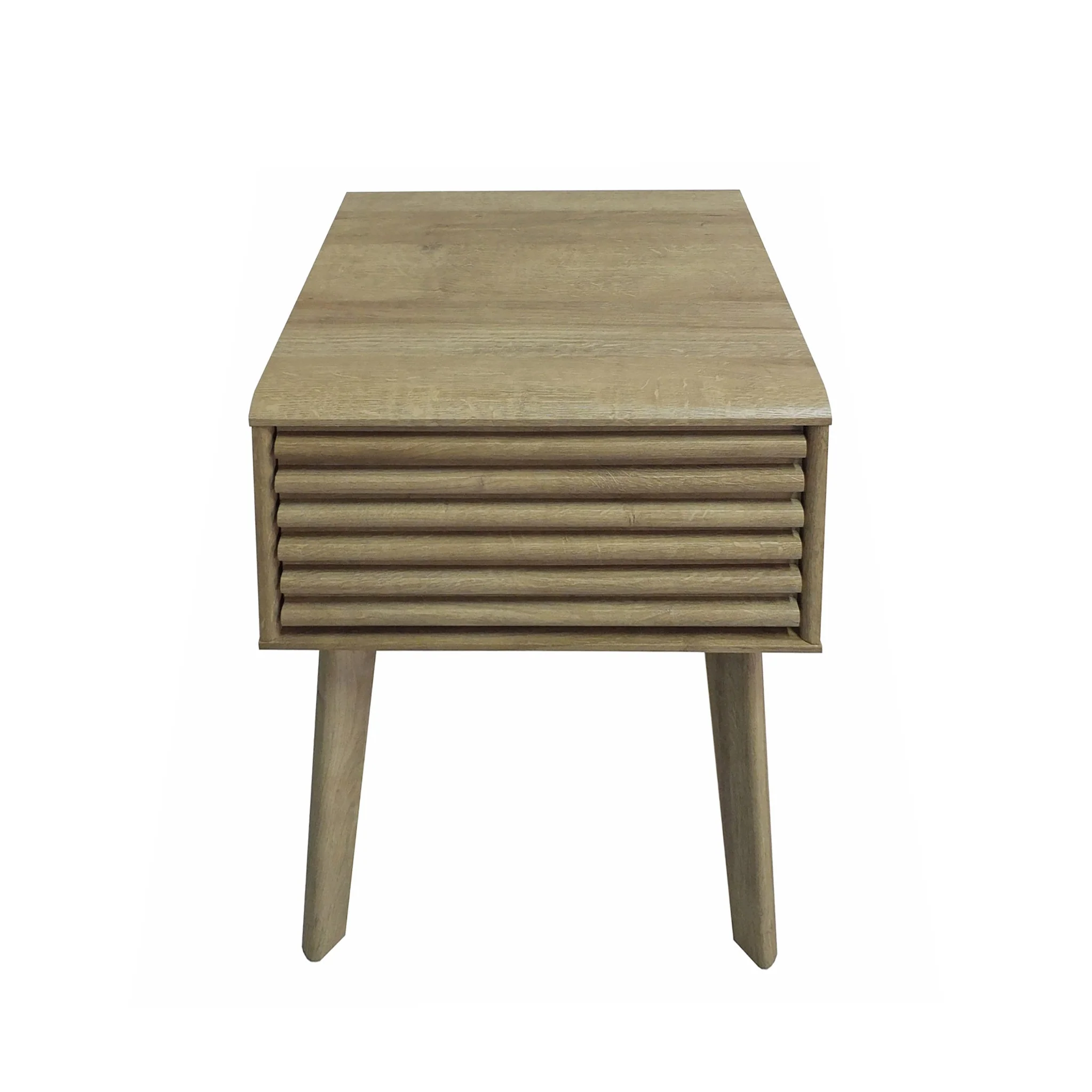 Brunswick Oak 1 Drawer Slatted Lamp Table - Image 3